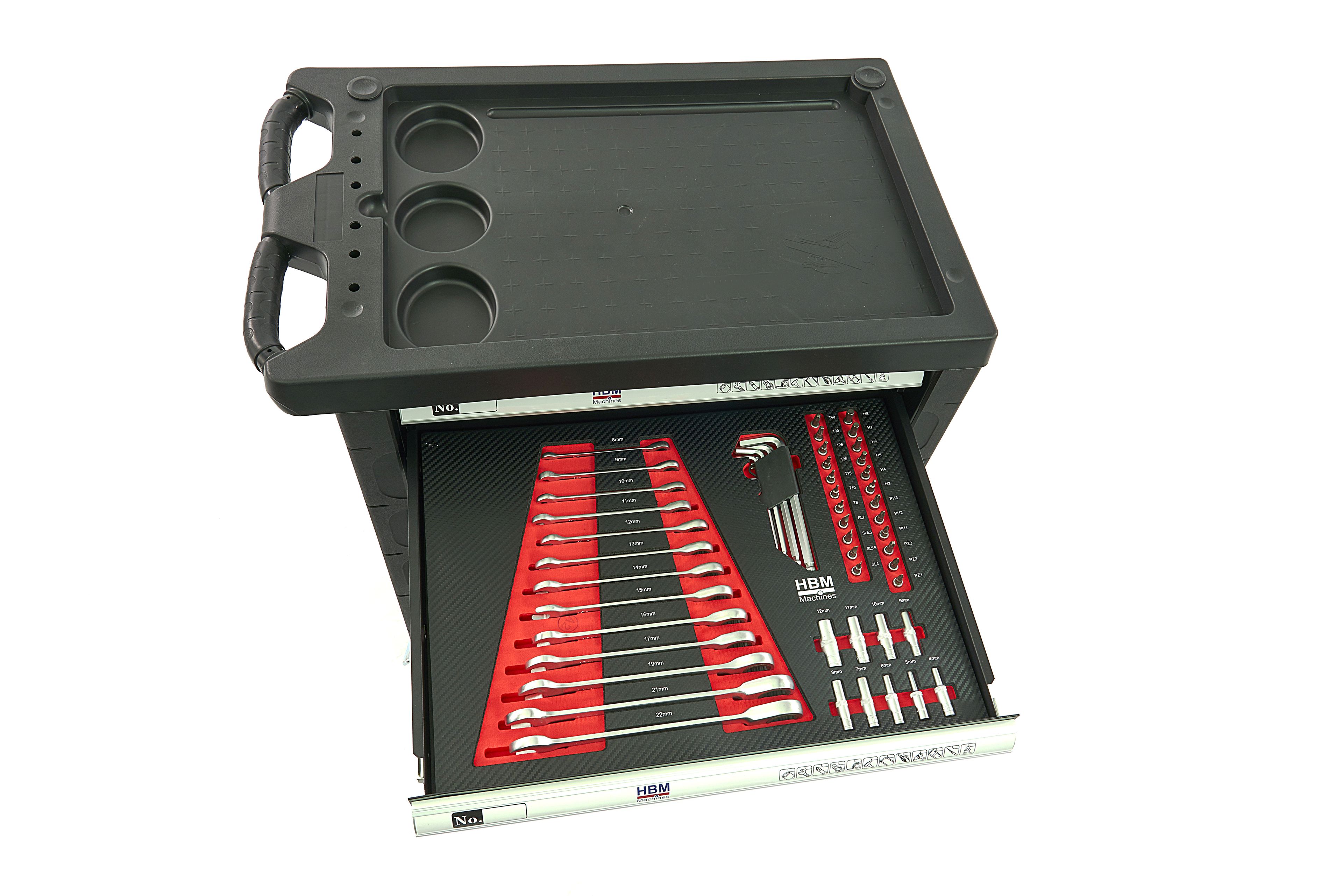 HBM gevulde gereedschapswagen 154-delig, zwart Image 9