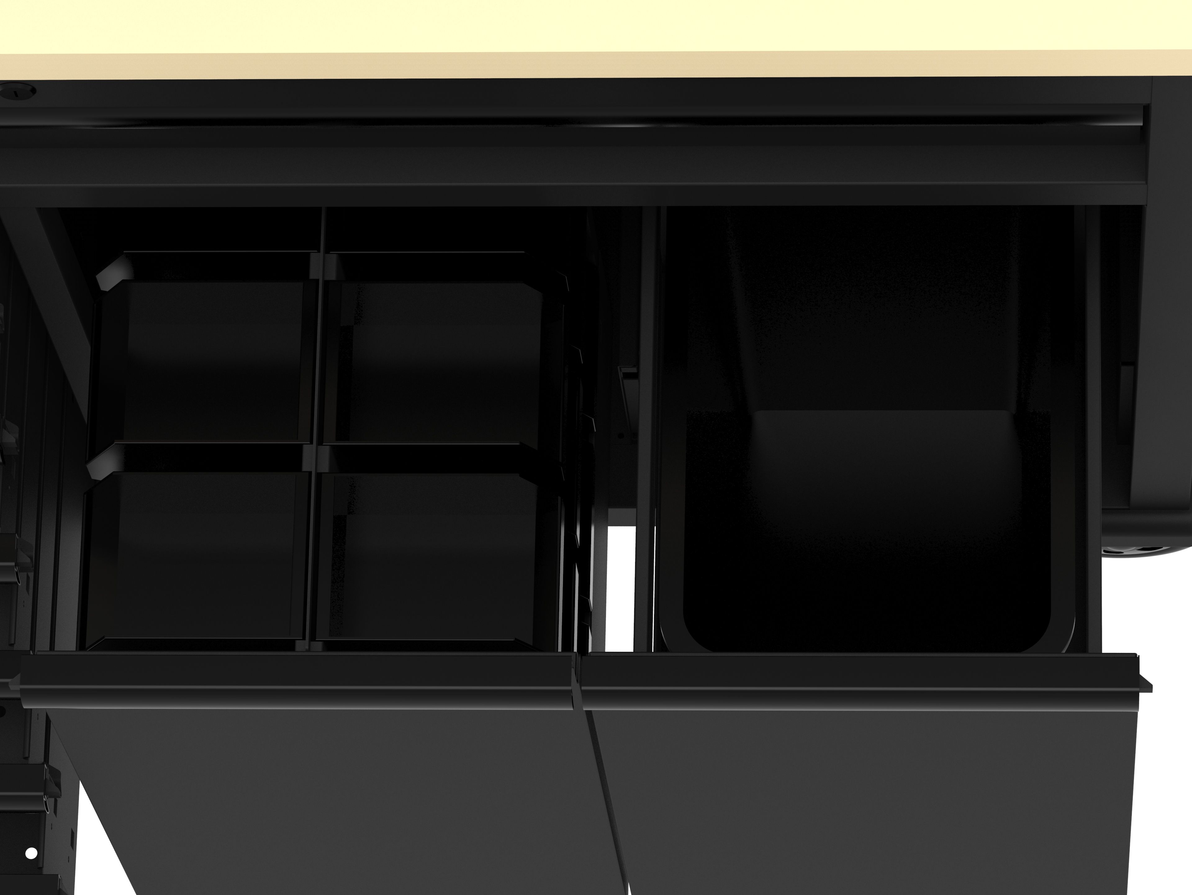 HBM verrijdbare werkbank 136 cm met 7 laden en bovenkast, zwart Image 4