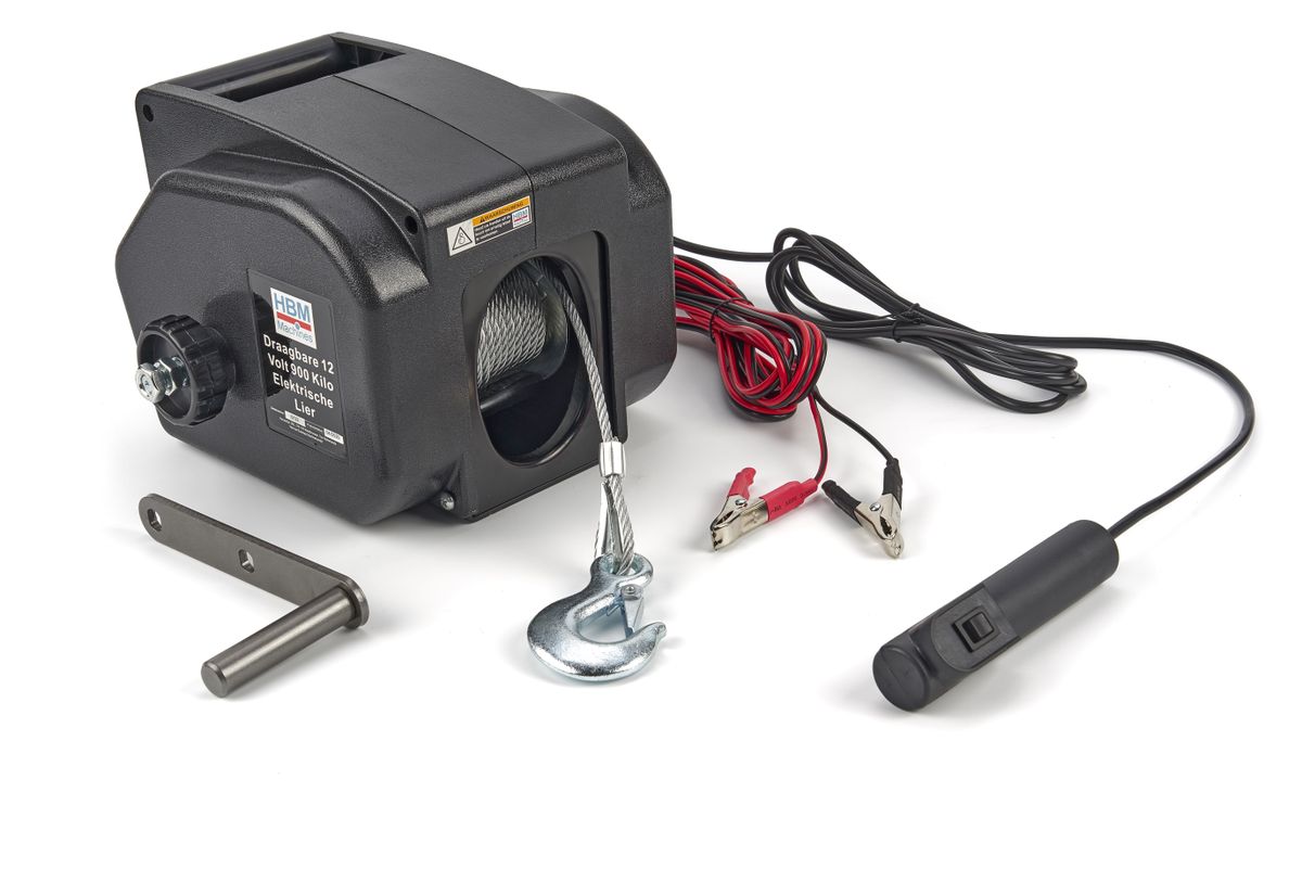 HBM Cabrestante eléctrico portátil 12 Volt 900 kg