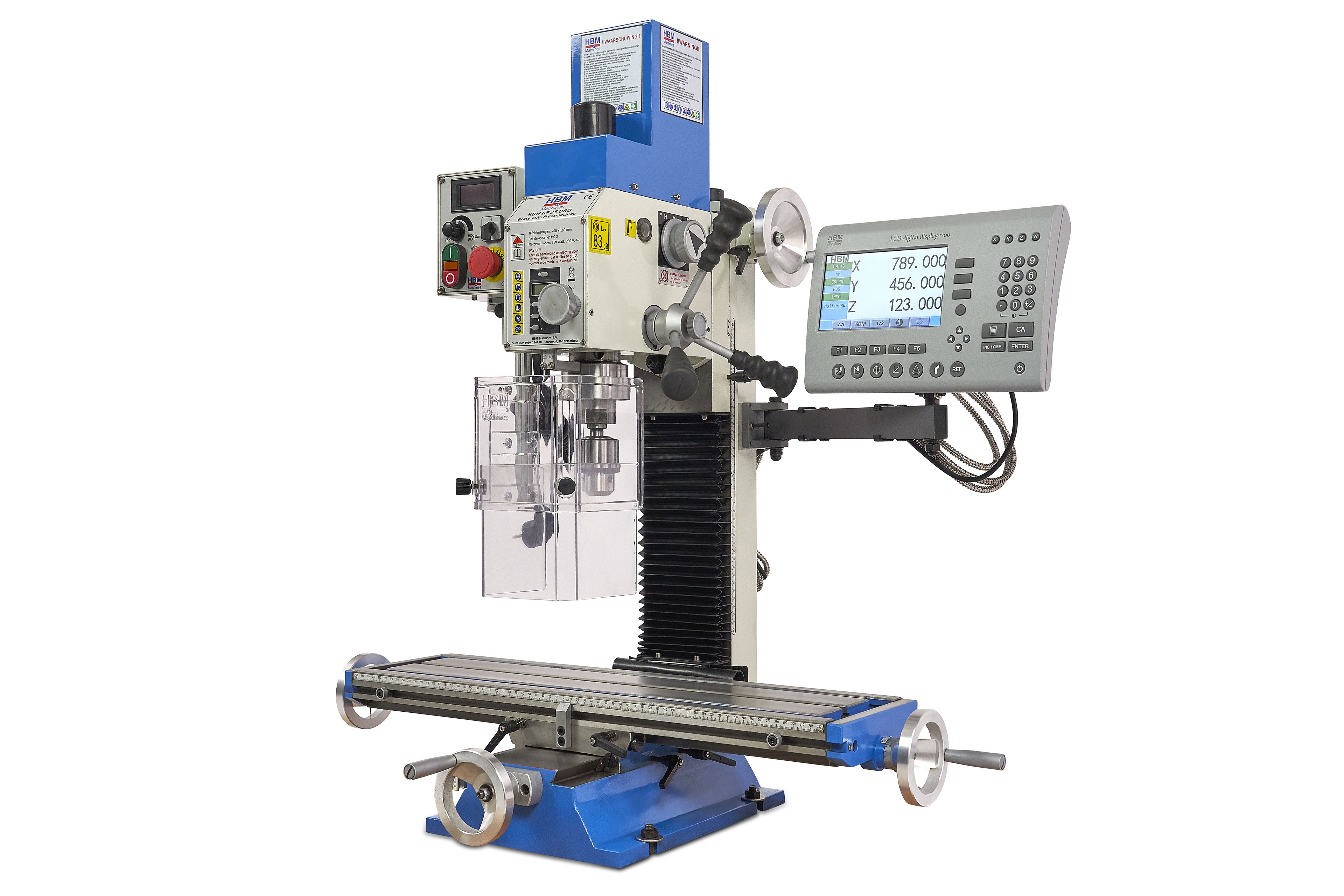 HBM BF 25 Fresadora de mesa grande con sistema de lectura digital LCD de 3 ejes Image 3