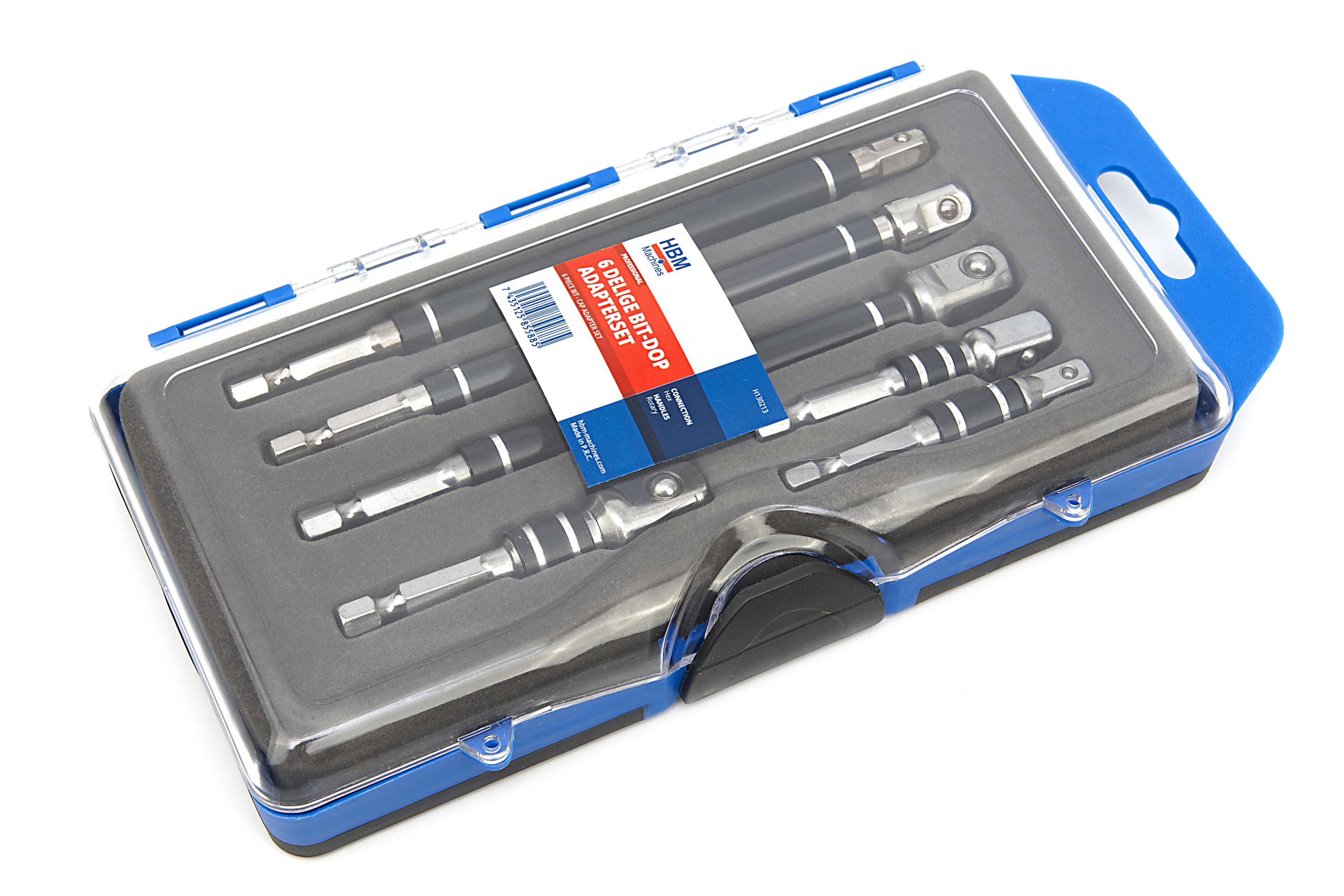 Conjunto de adaptadores de 6 piezas HBM Profesional - Bit - Socket con conexión HEX y mangos giratorios Image 6
