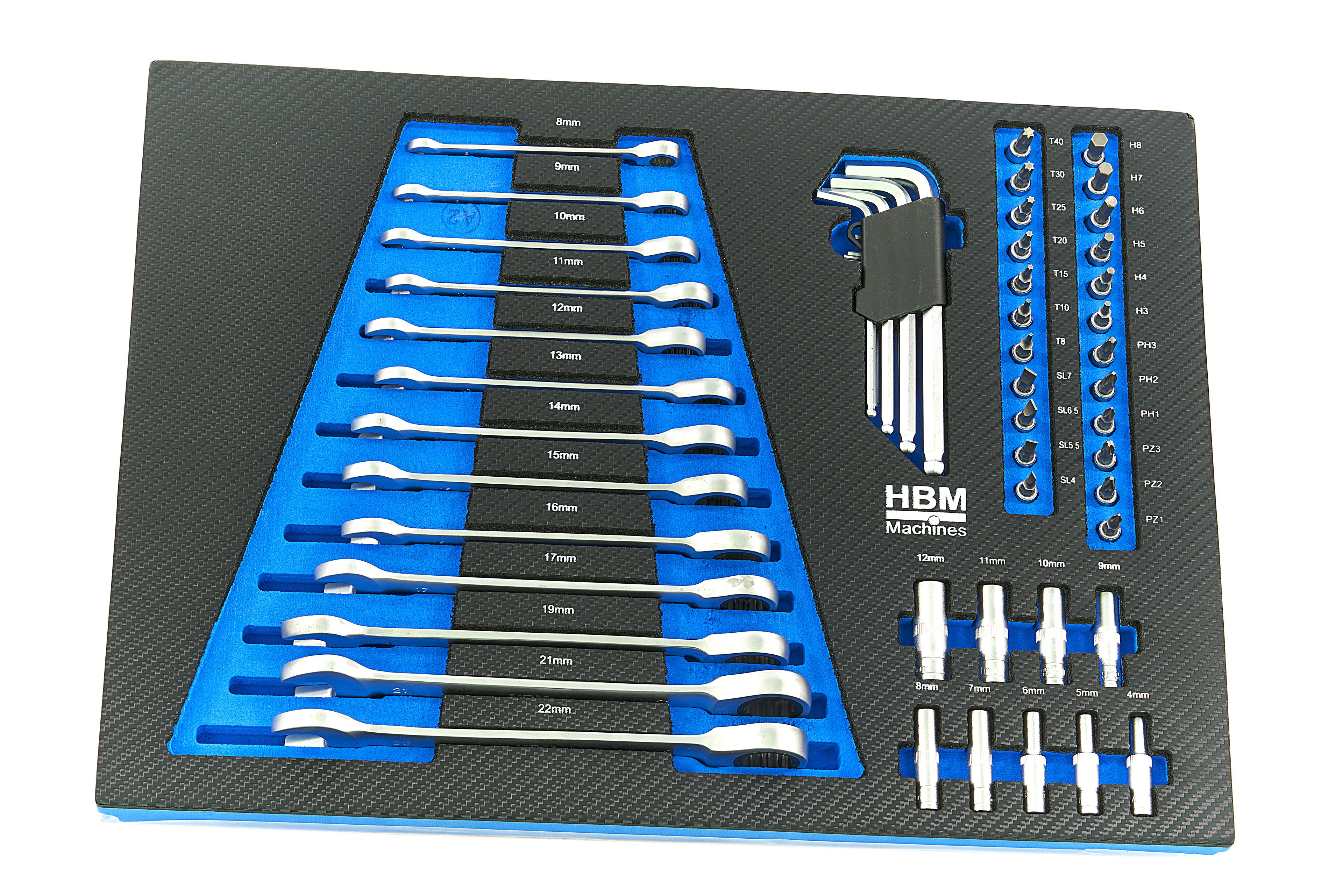 HBM gevulde gereedschapswagen 154-delig, blauw Image 17