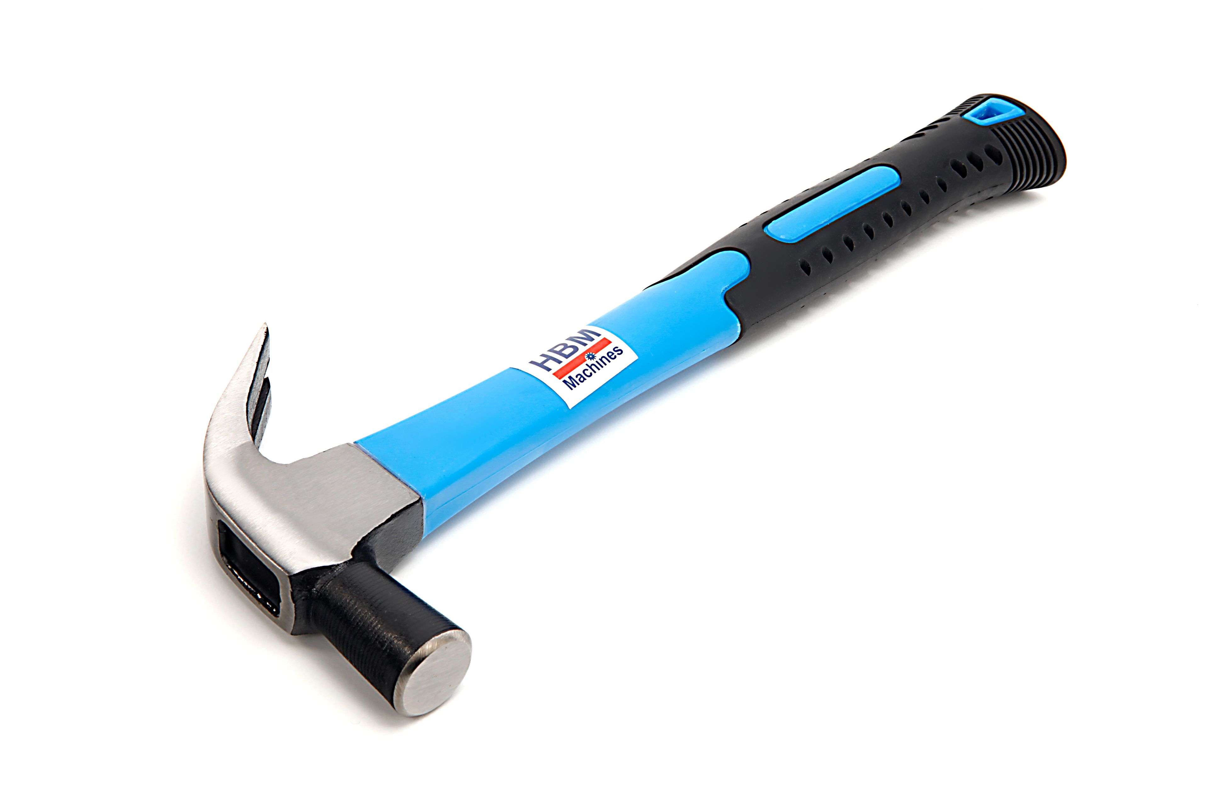 Martillo de garra HBM de 500 gramos con mango de fibra de vidrio antideslizante