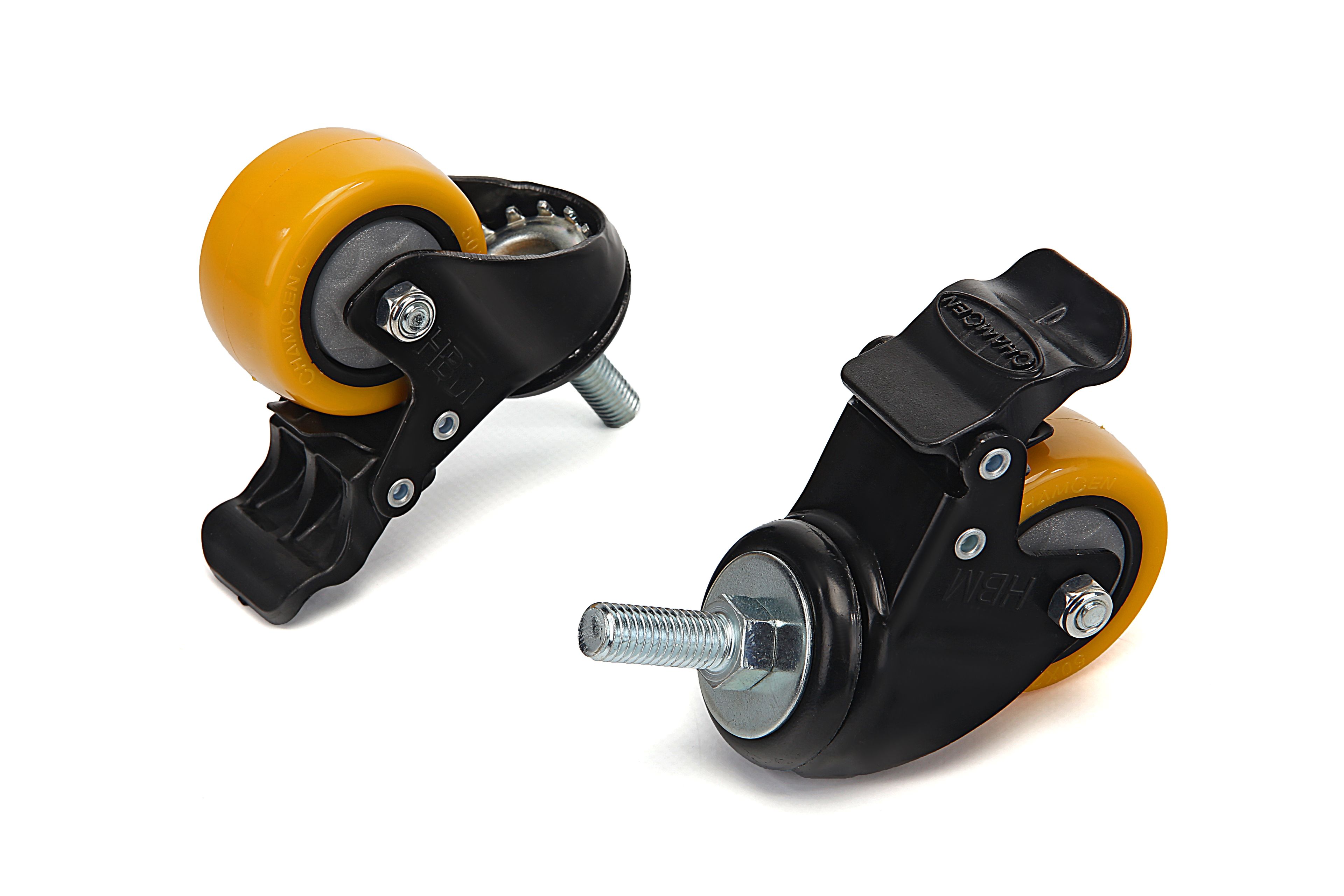 HBM Profi 50 mm roulette pivotante avec tige filetée et frein 4 pièces Image 2