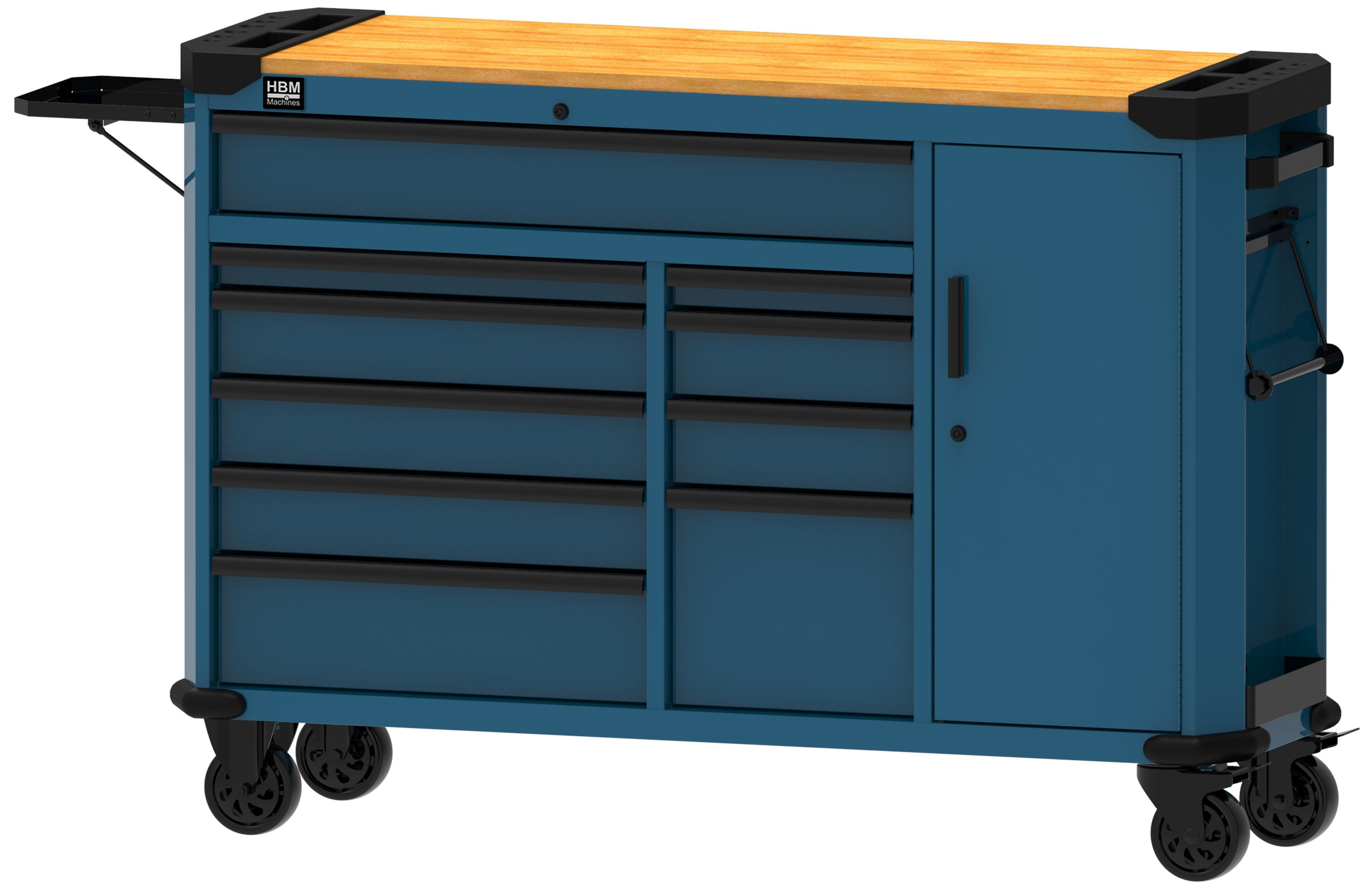 Carro de herramientas HBM de 10 cajones de 147 cm en azul
