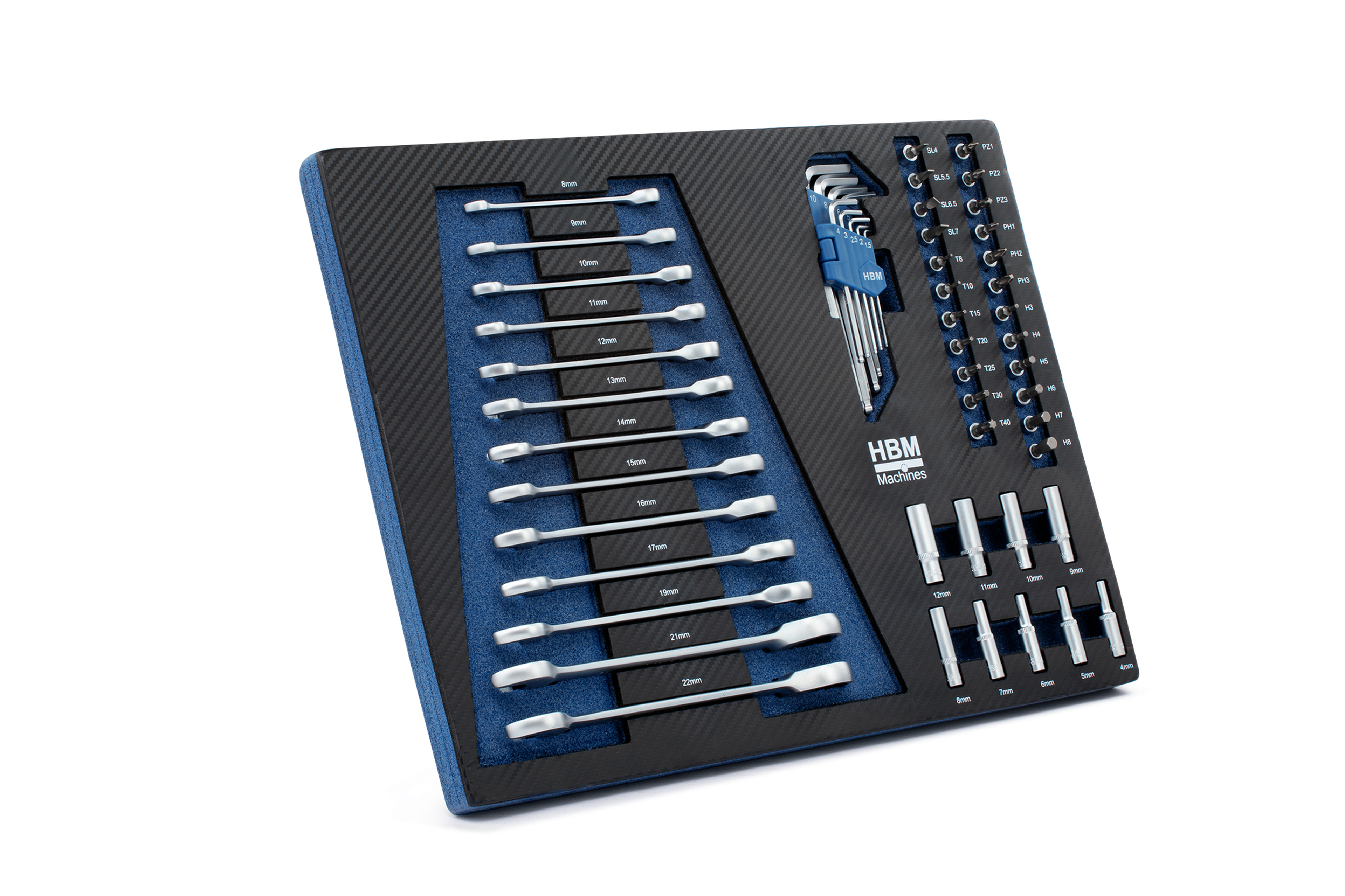 HBM inlays met gereedschapset 154-delig, voor gereedschapswagen, blauw Image 7