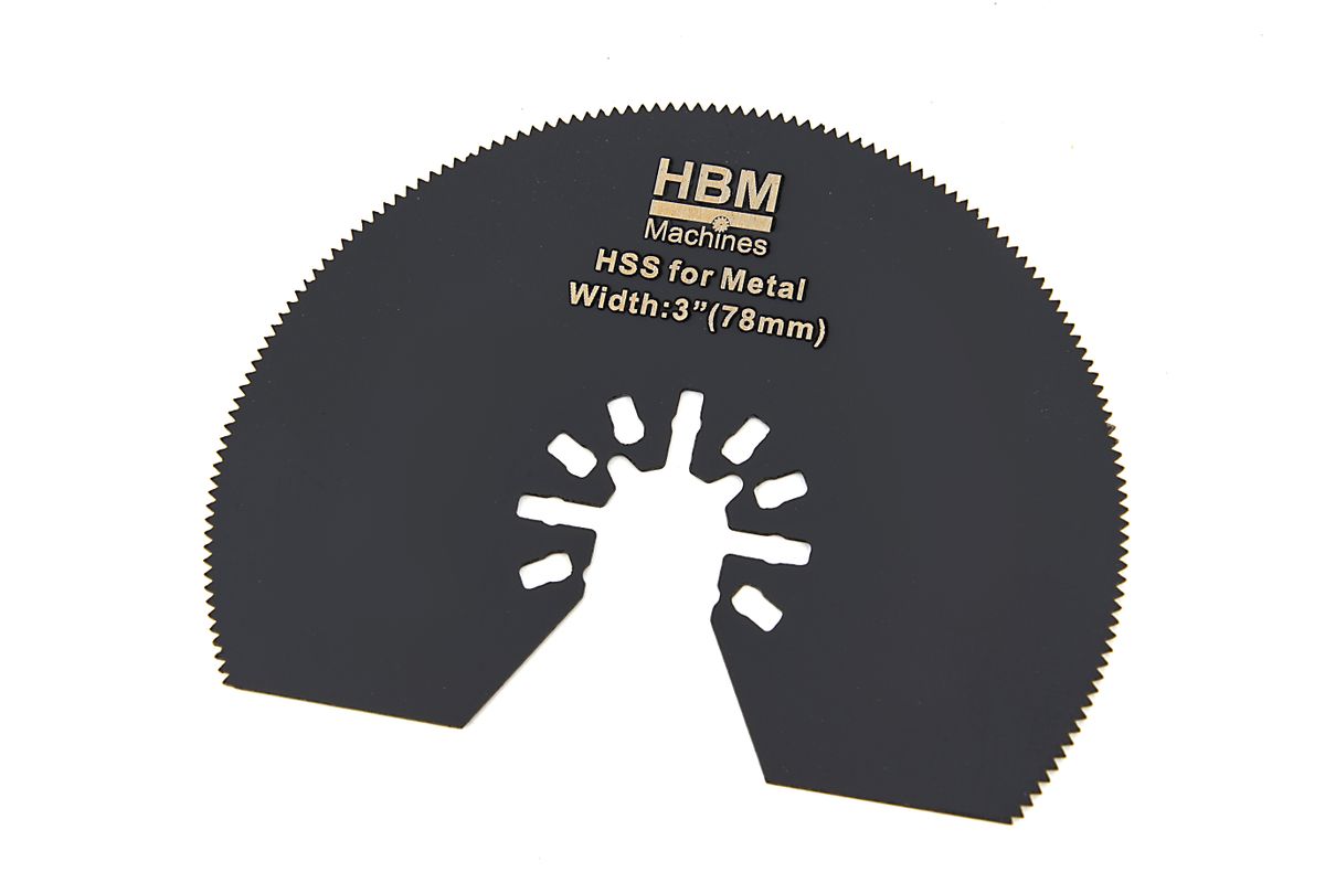 HBM de 78 mm. Hoja de sierra HSS semiredonda para metal, madera y plástico para multitool