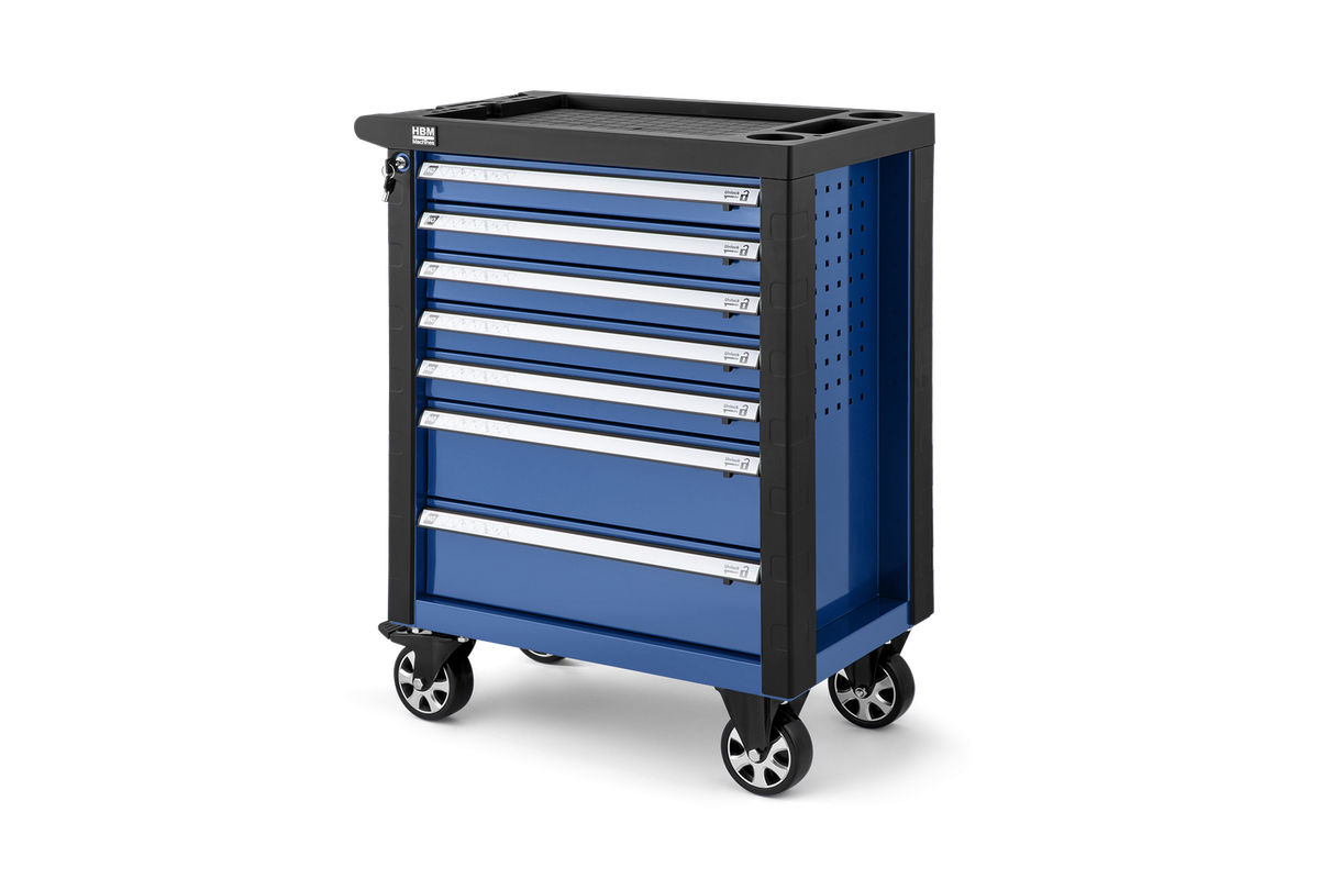 HBM Werkzeugwagen mit 7 Schubladen, 76,5 cm, blau