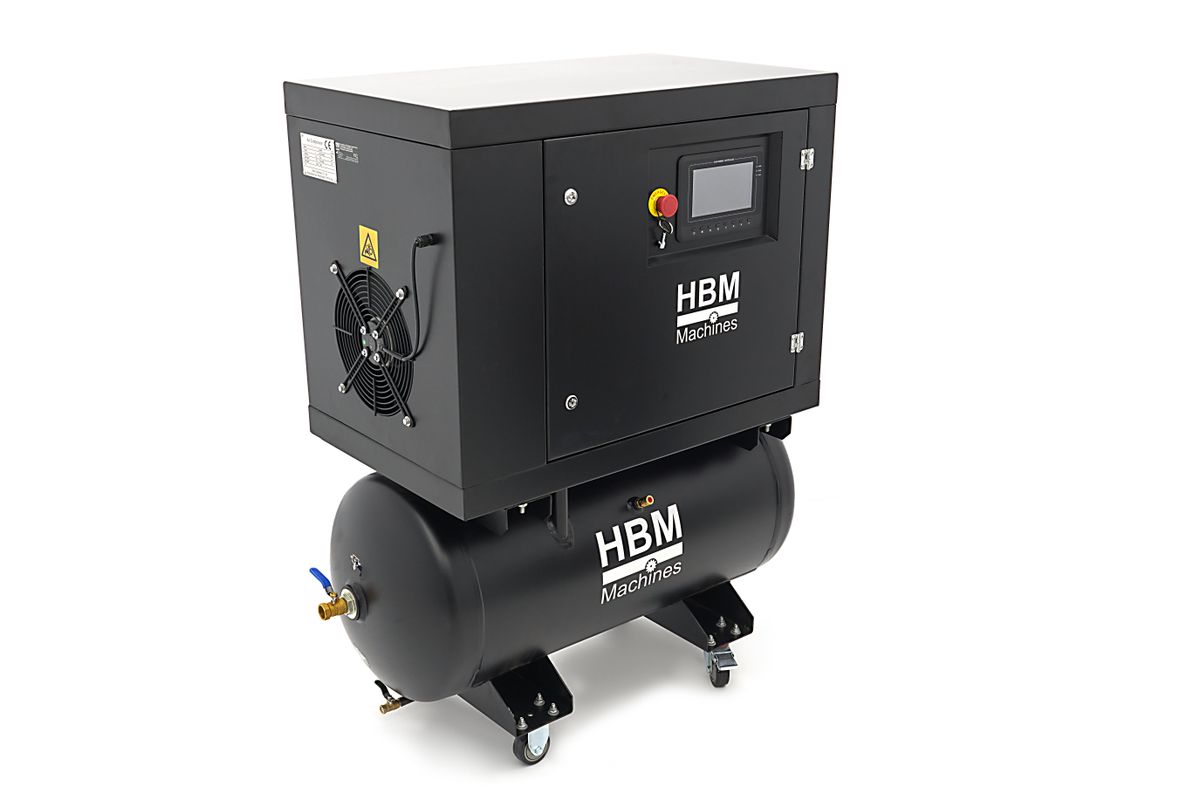 Compresor de tornillo HBM 5 cv combinado con tanque de aire de 160 litros