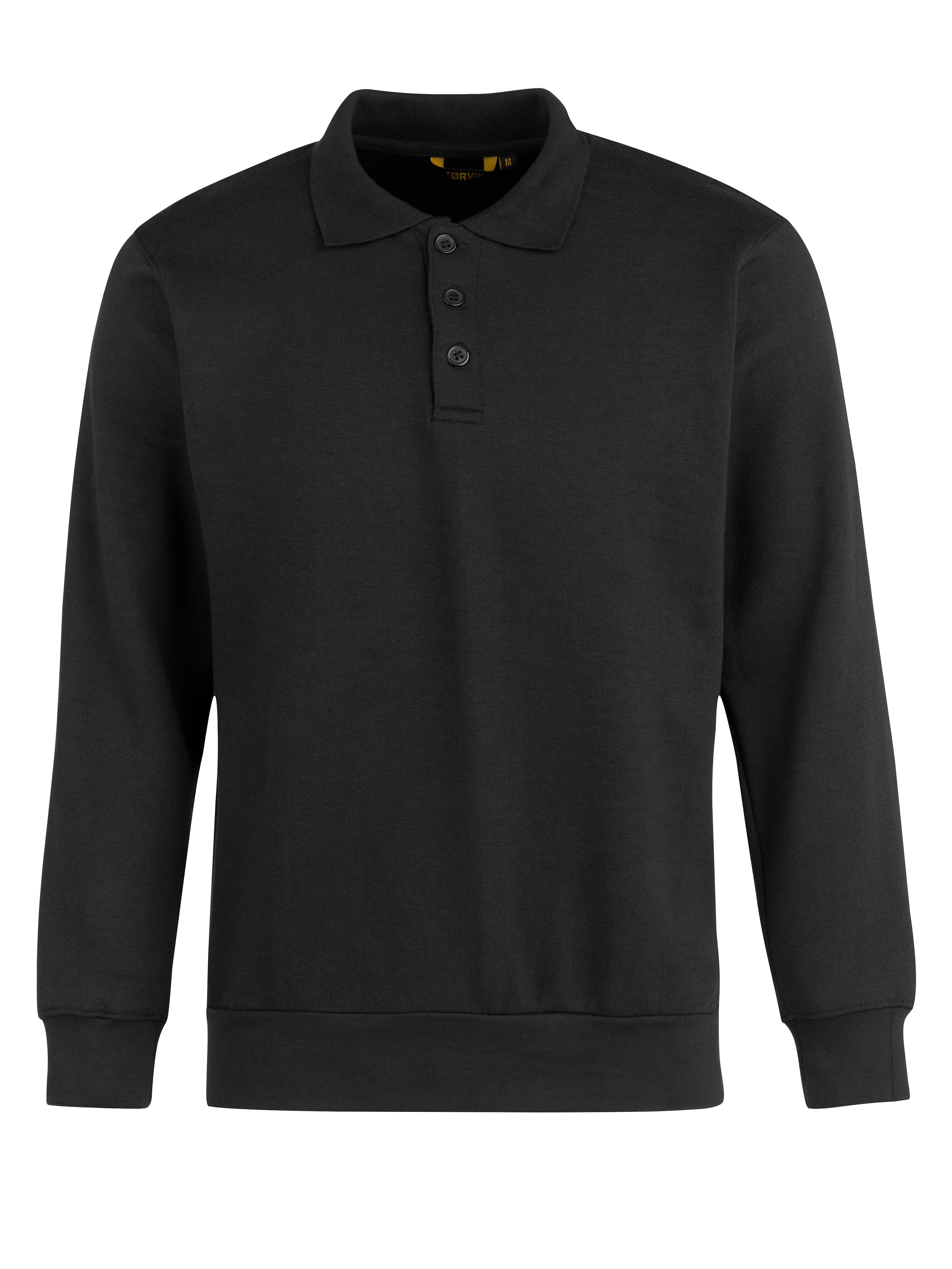Storvik Napoli werksweater polo kraag zwart