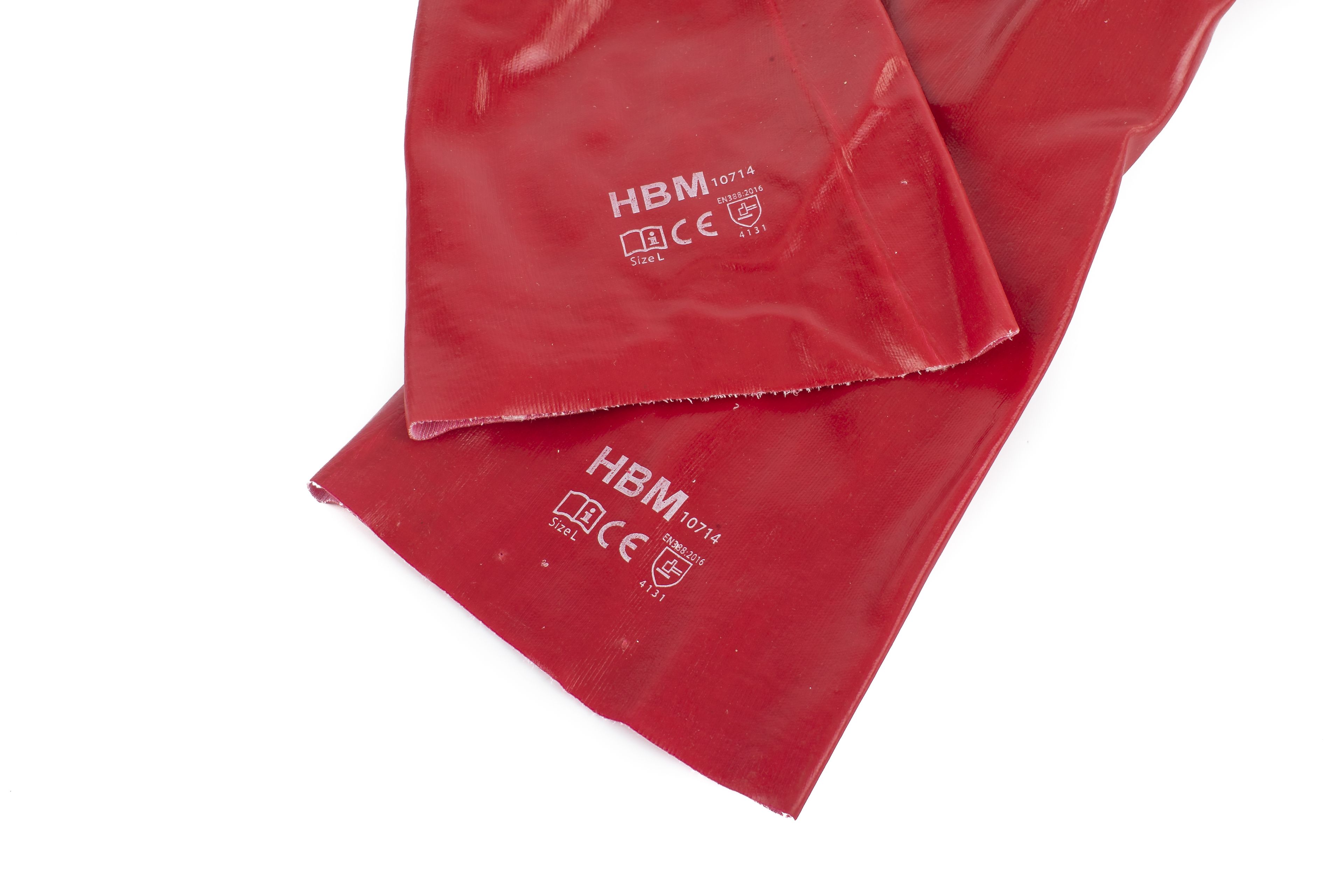 Guanti protettivi HBM rossi in PVC, lunga esecuzione, taglia L Image 3