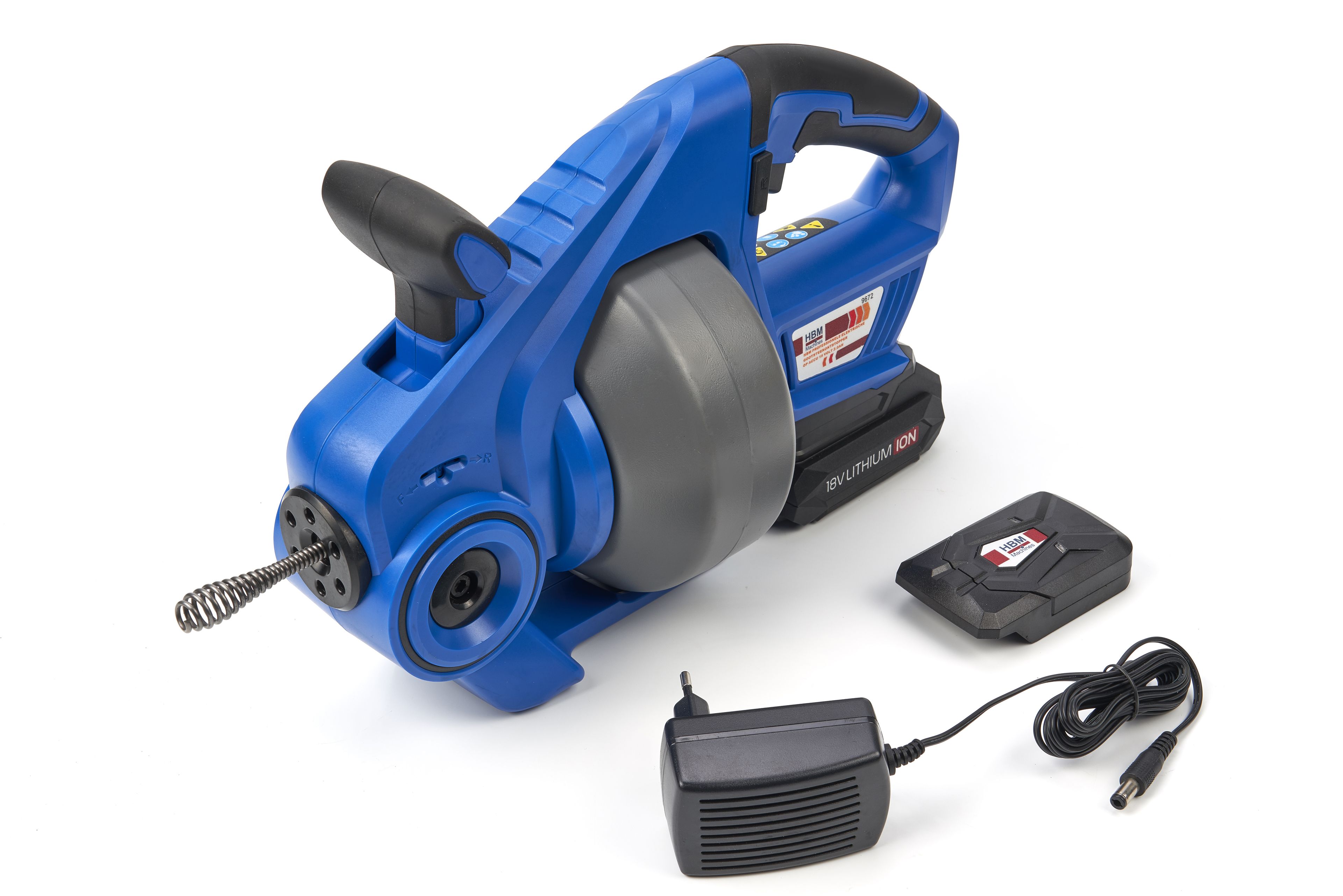 HBM Professionele Elektrische Gootsteenontstopper Op Accu 18 Volt 2,0AH