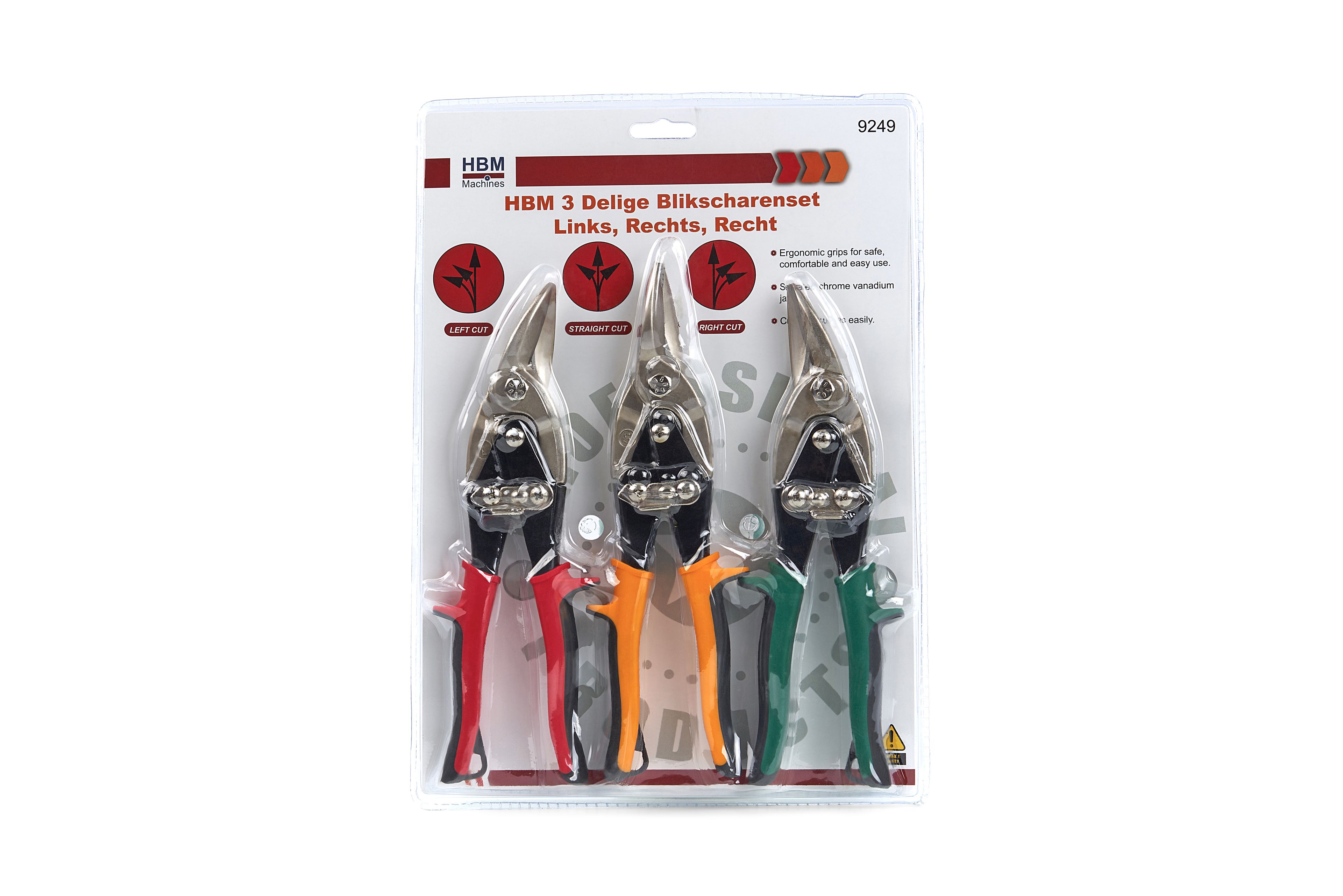 HBM 3 Delige Blikscharenset Links, Rechts, Recht Image 12