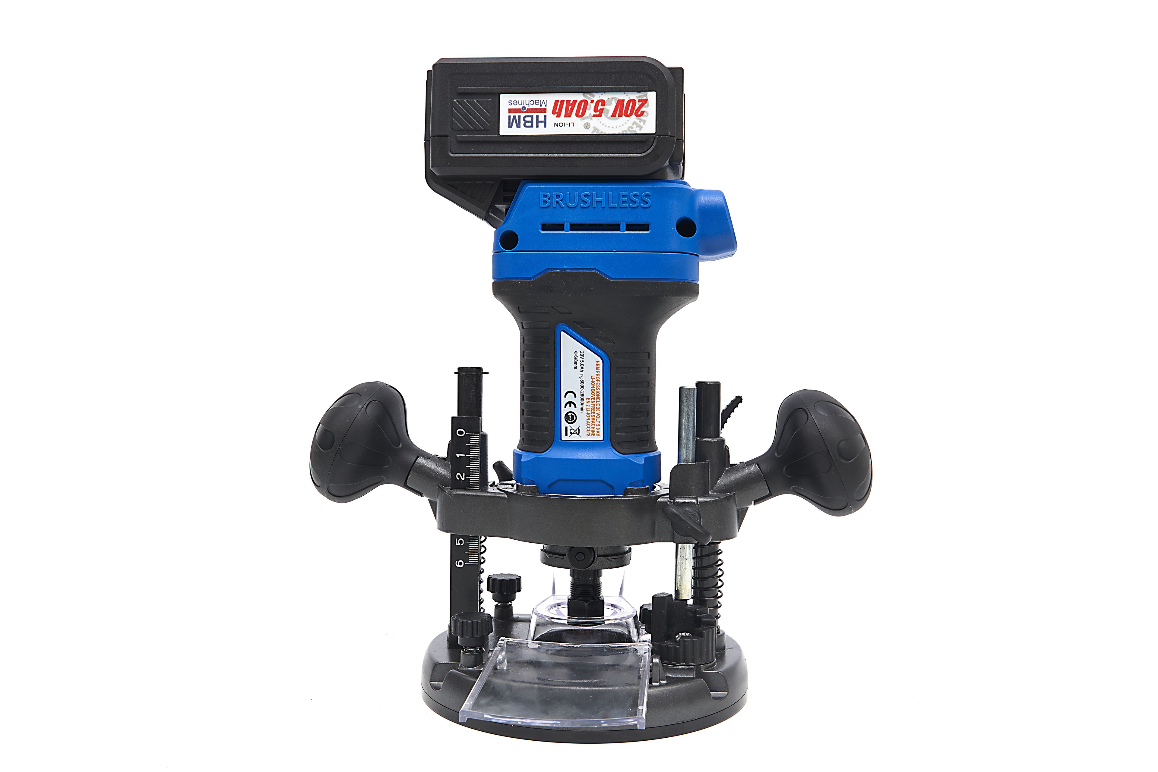 Fresatrice Professionale HBM da 20 Volt 5,0 AH Li-ion e 2 Batterie Li-ion Image 4