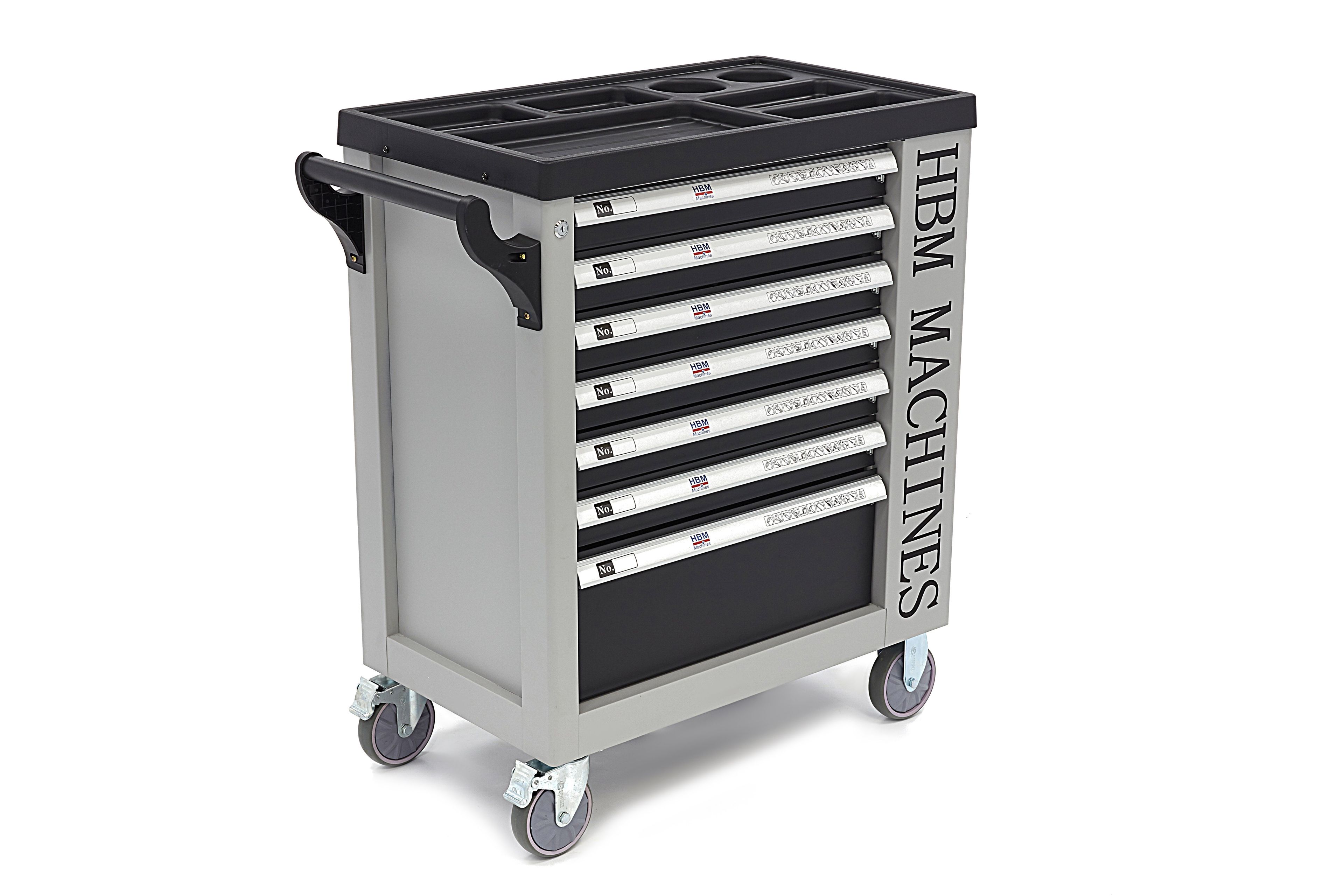 HBM gevulde gereedschapswagen 245-delig inch-maten, zwart Image 10