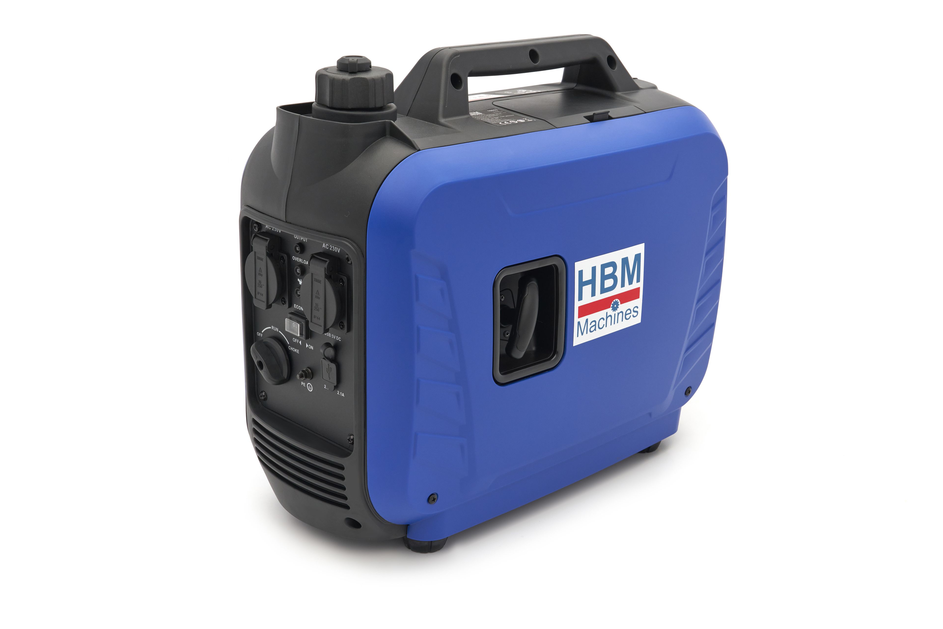 HBM inverter aggregaat, generator met 79 cc benzinemotor 230V 2000W