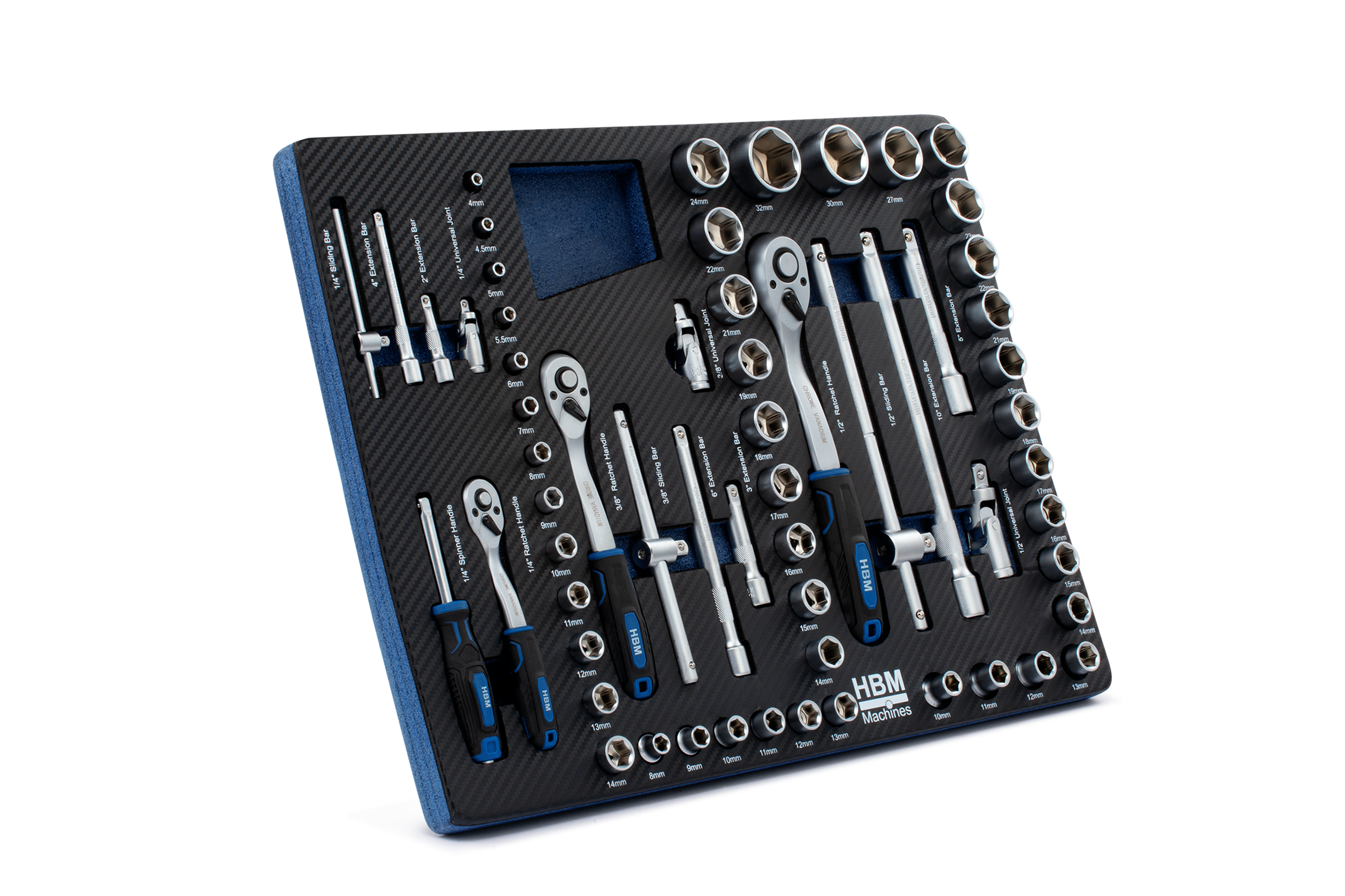 HBM inlays met gereedschapset 154-delig, voor gereedschapswagen, blauw Image 11
