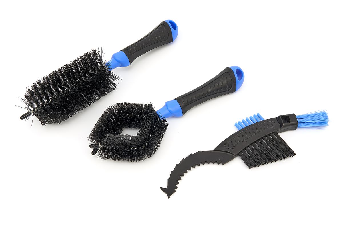 Juego de cepillos de limpieza HBM de 3 piezas para bicicletas, motocicletas y ruedas