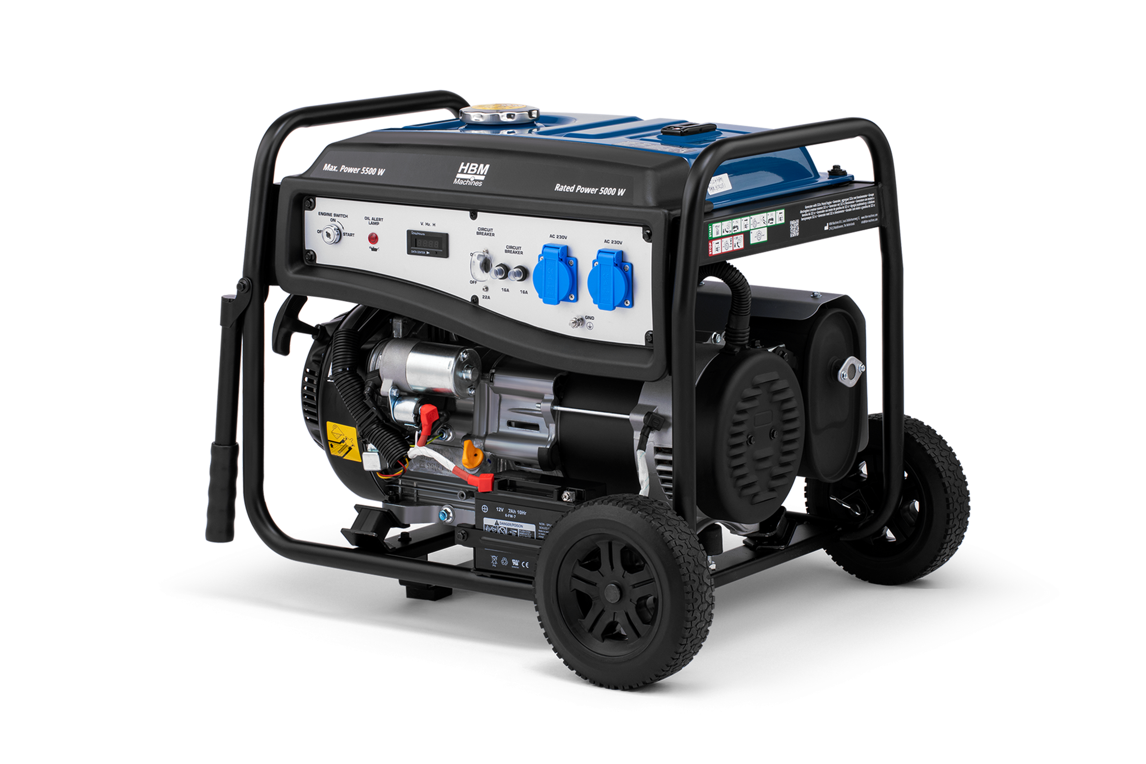 HBM aggregaat, generator 322 cc met benzinemotor 230V 5500W