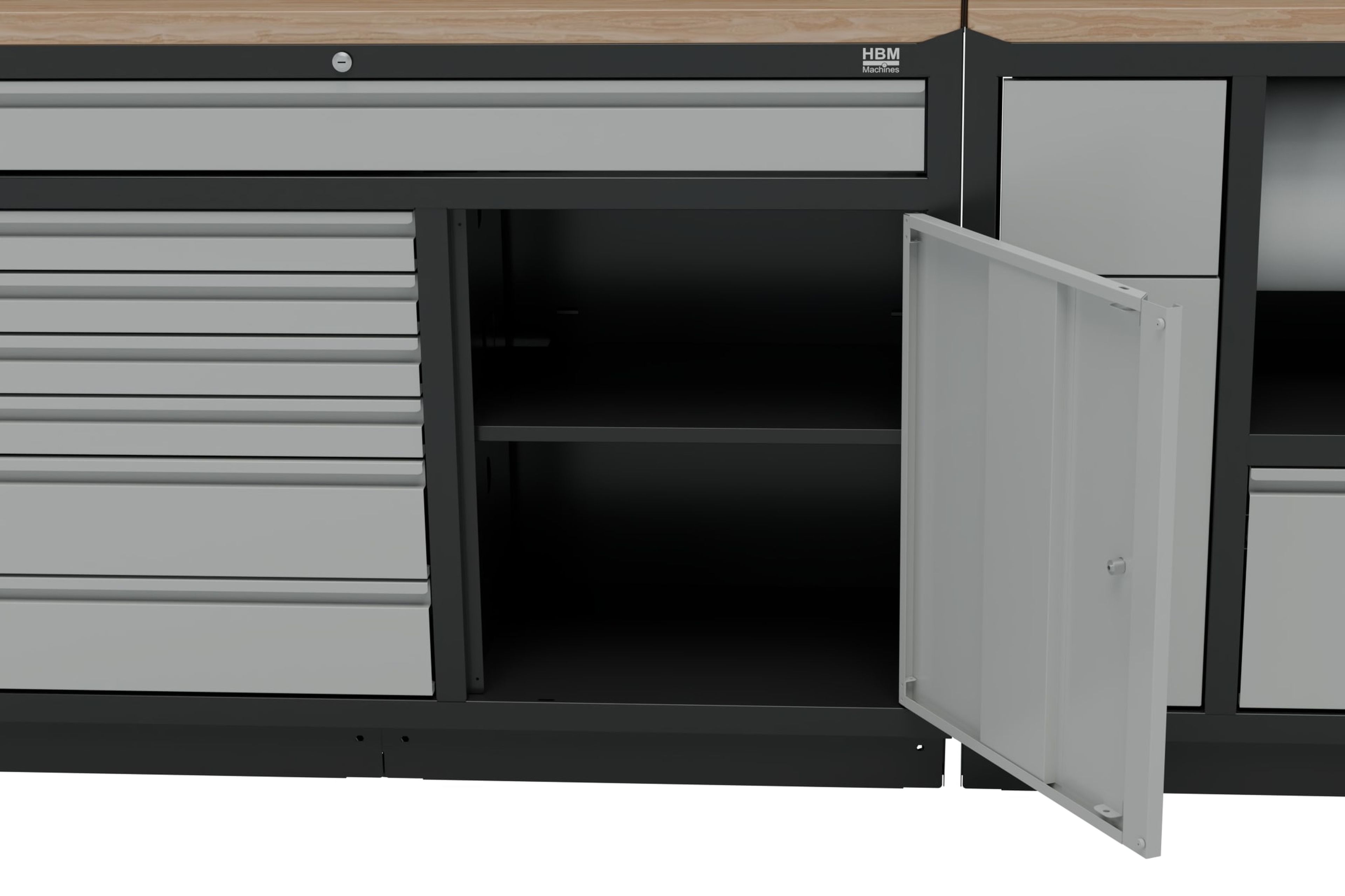 HBM modulair werkplaatssysteem 10-delig, zwart, grijs Image 7