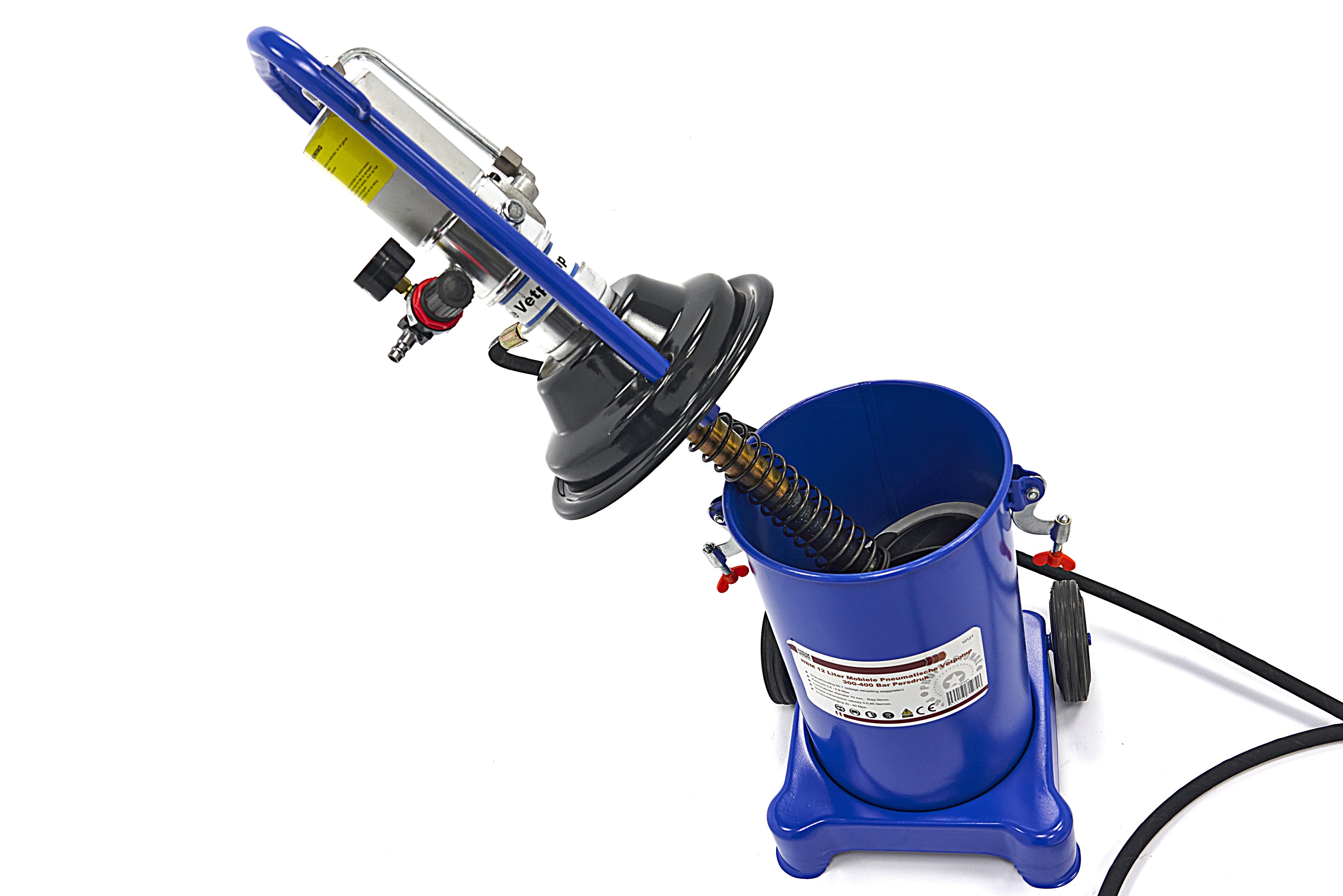 Pompa di Grasso Pneumatica Mobile HBM da 12 Litri 300-400 Bar Pressione Image 6