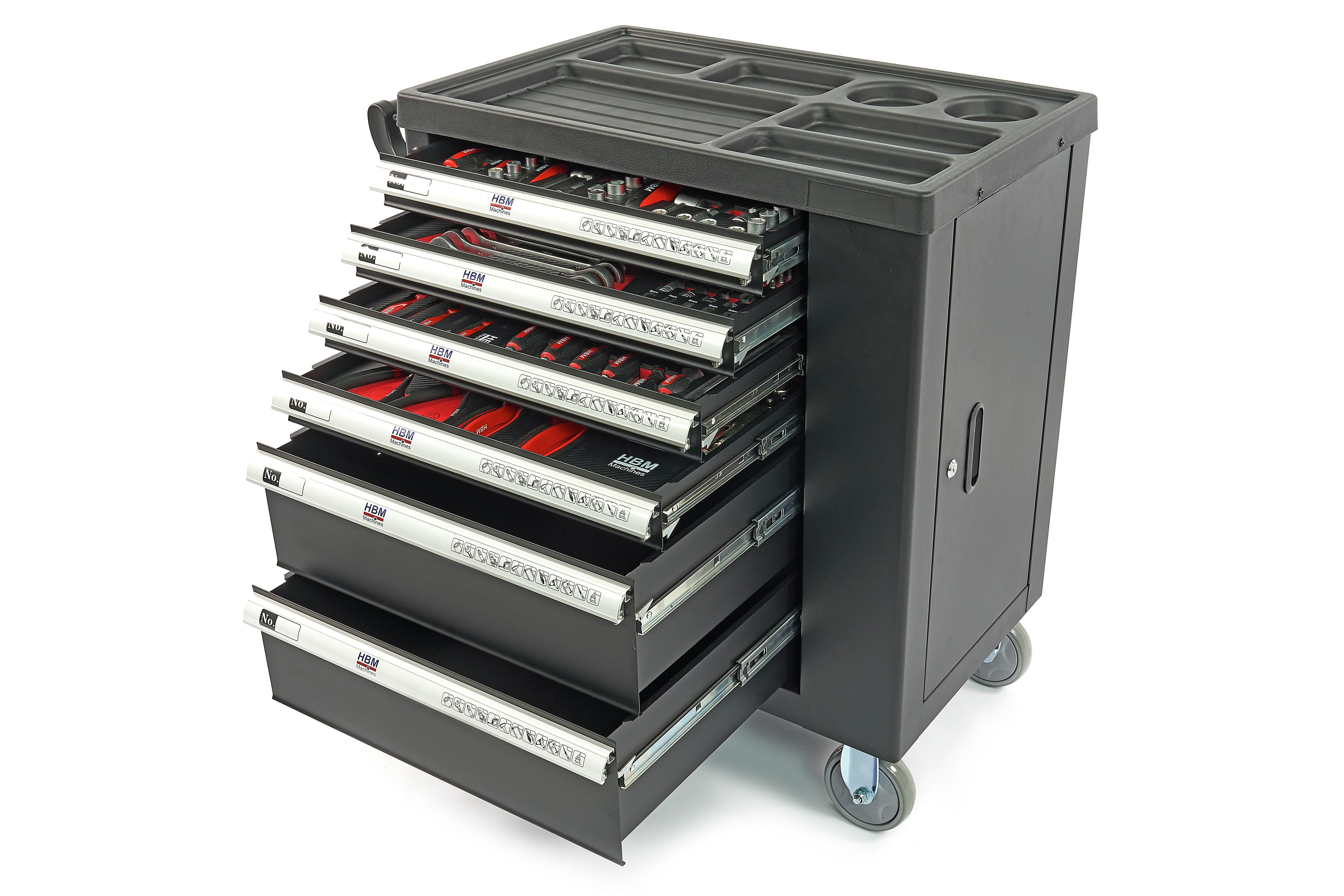 Carro de herramientas lleno HBM Premium con puerta - 154 piezas Image 26
