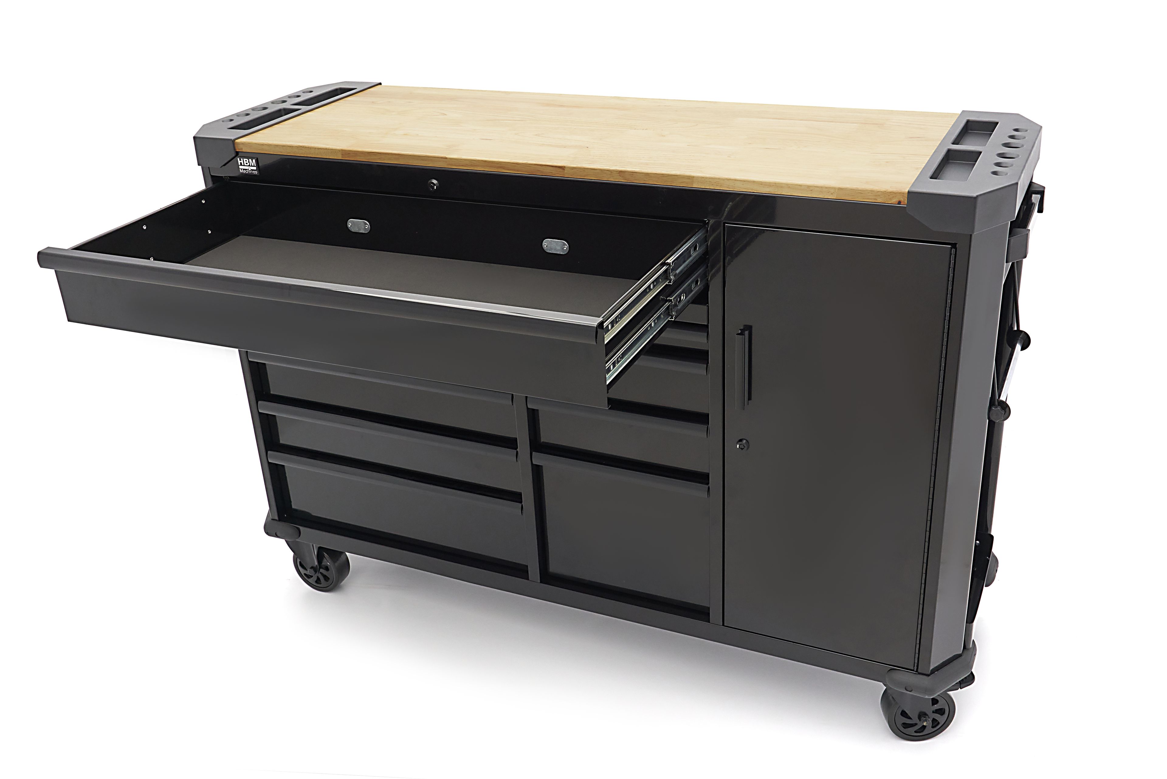 HBM Werkstattwagen 10 Schubladen 147 cm Schwarz Image 11