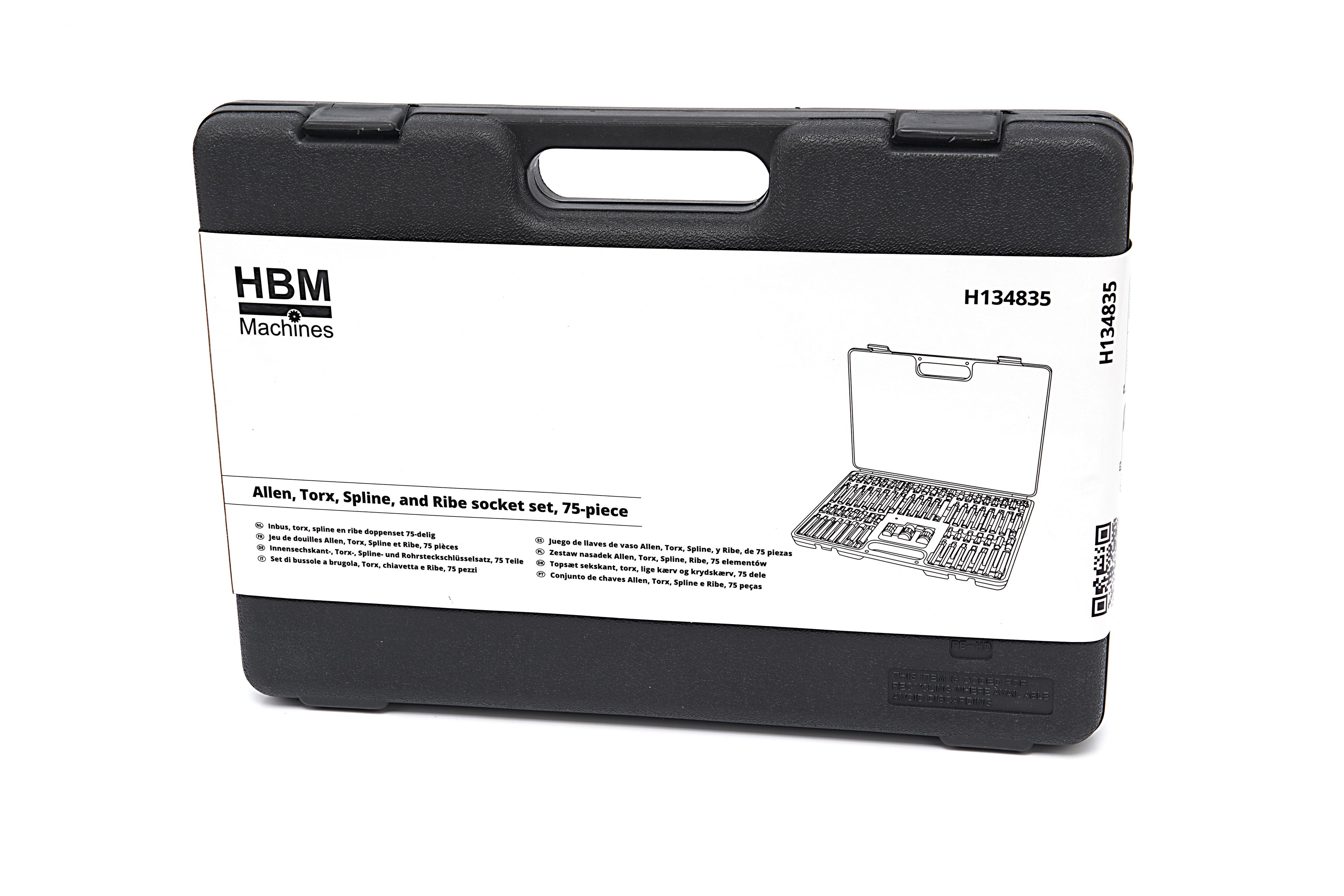 HBM Juego de vasos Hex, Torx, Spline y Ribe de 75 piezas Image 10