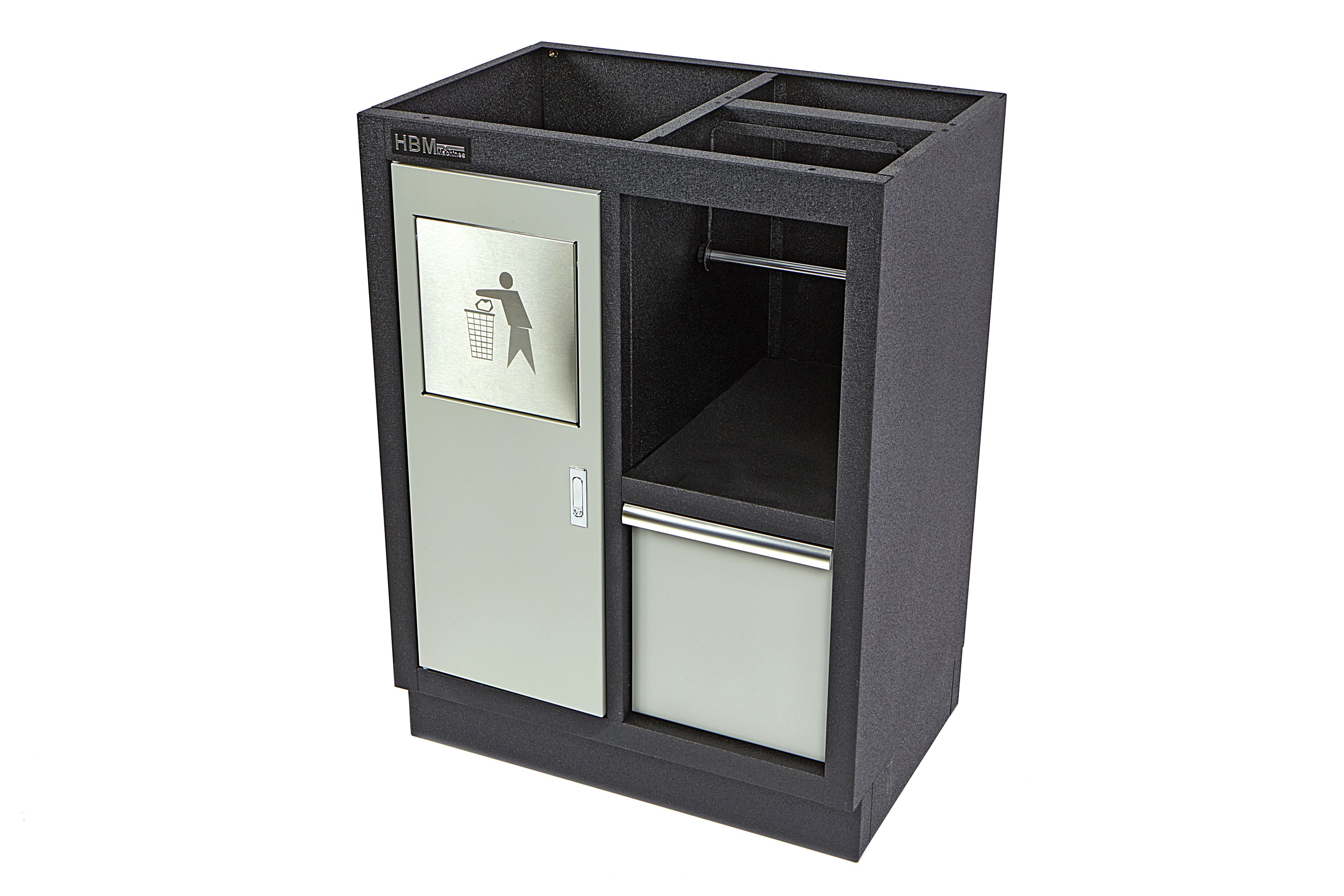 HBM Cubo de basura y soporte de papel para equipos de taller