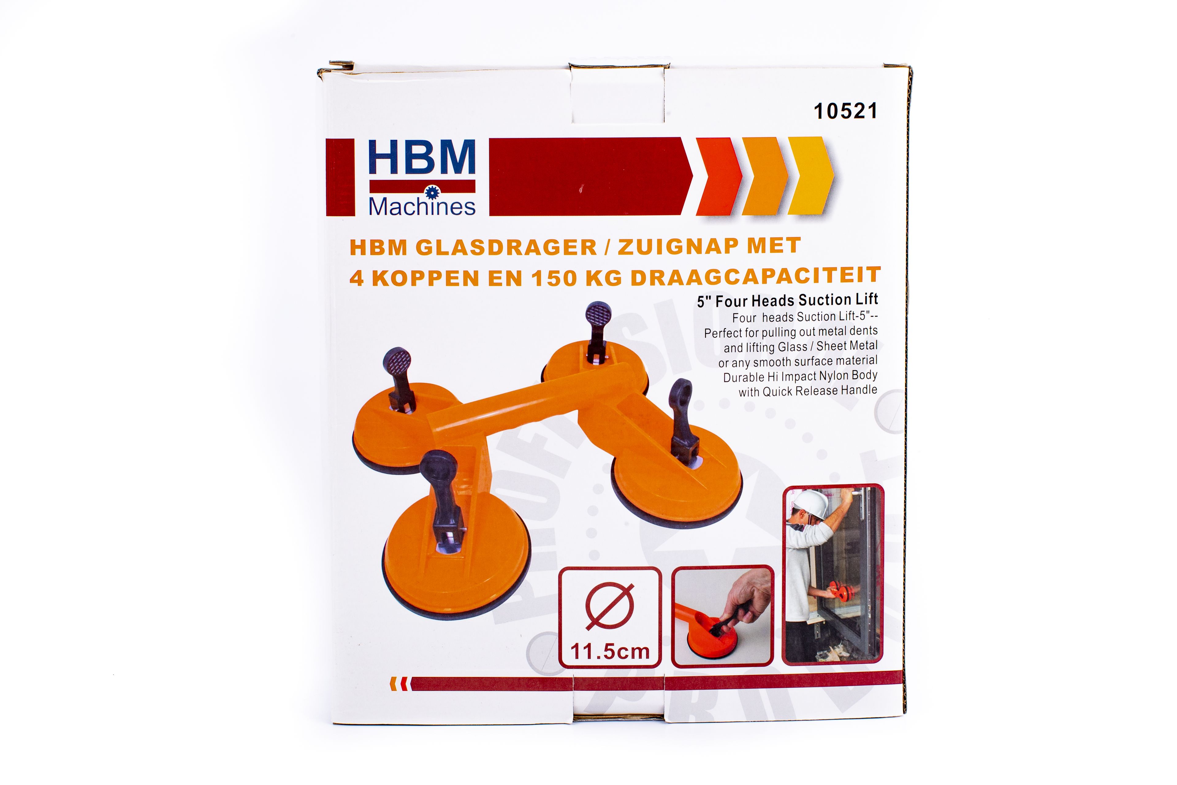 HBM Glasdrager / Zuignap met 4 Koppen En 150 Kg Draagcapaciteit Image 3
