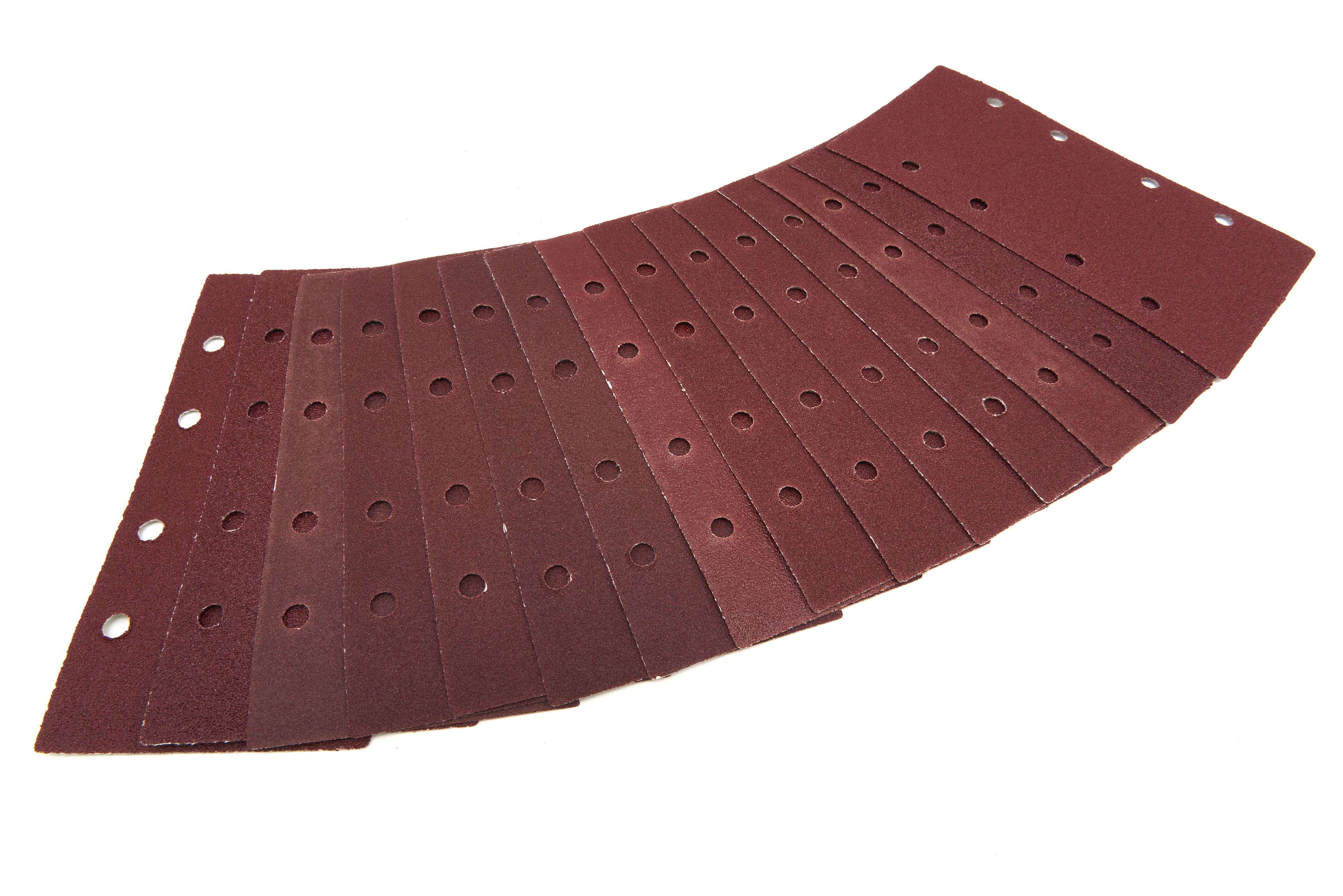 HBM 15 Delige Schuurvellen Set voor HBM Professionele 20 Volt 4,0AH Lion Vlakschuurmachine Inclusief 2 Lion Accu's en 15 Schuurvellen