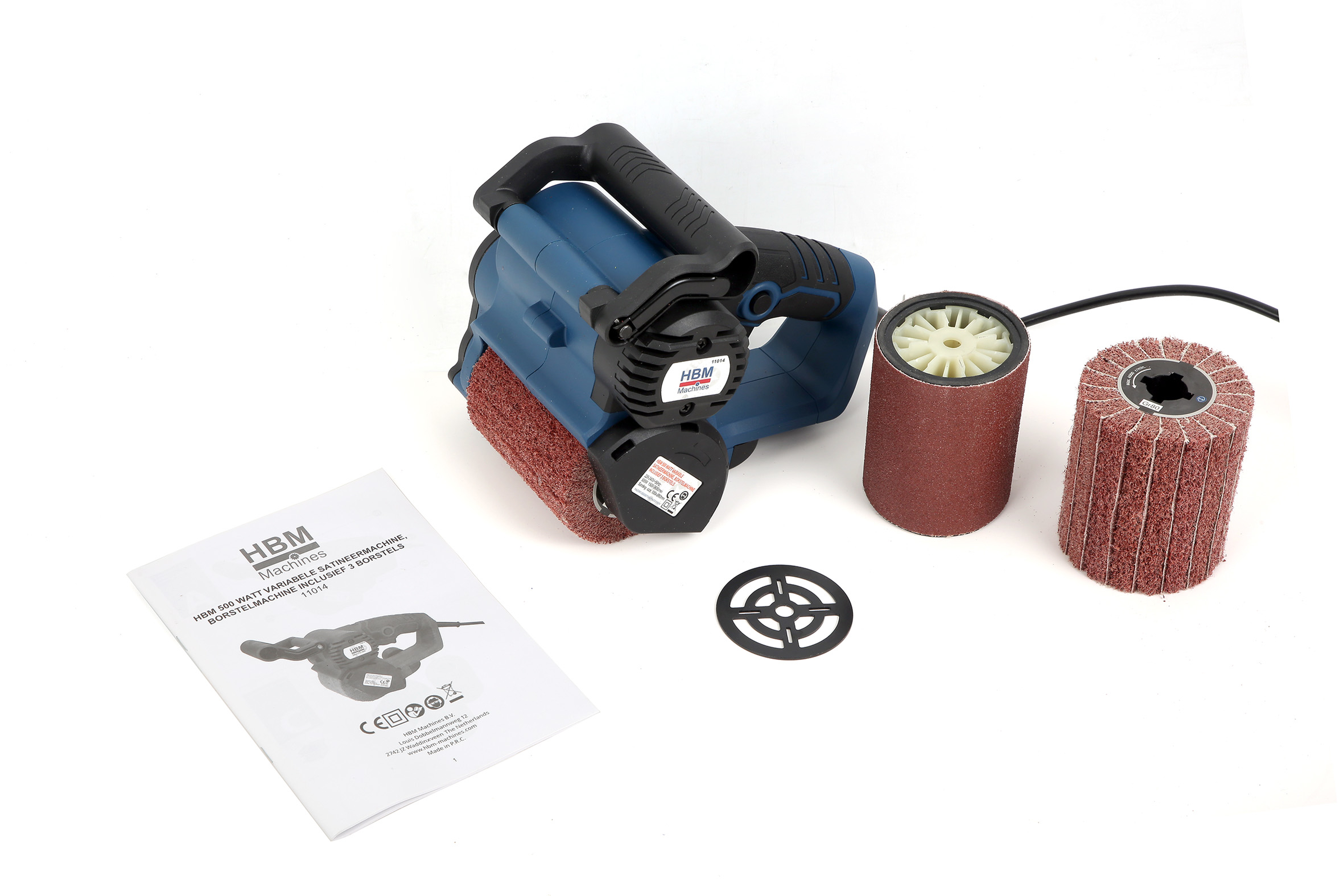 HBM 500 Watt Variable Satineermachine, Borstelmachine Inclusief 3 Borstels Image 2