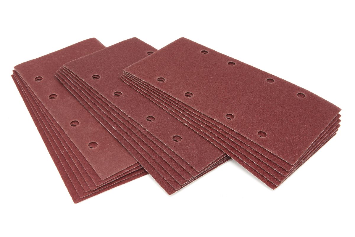 Papel de lija plano HBM 90x187 mm K60, K80, K120 18 piezas