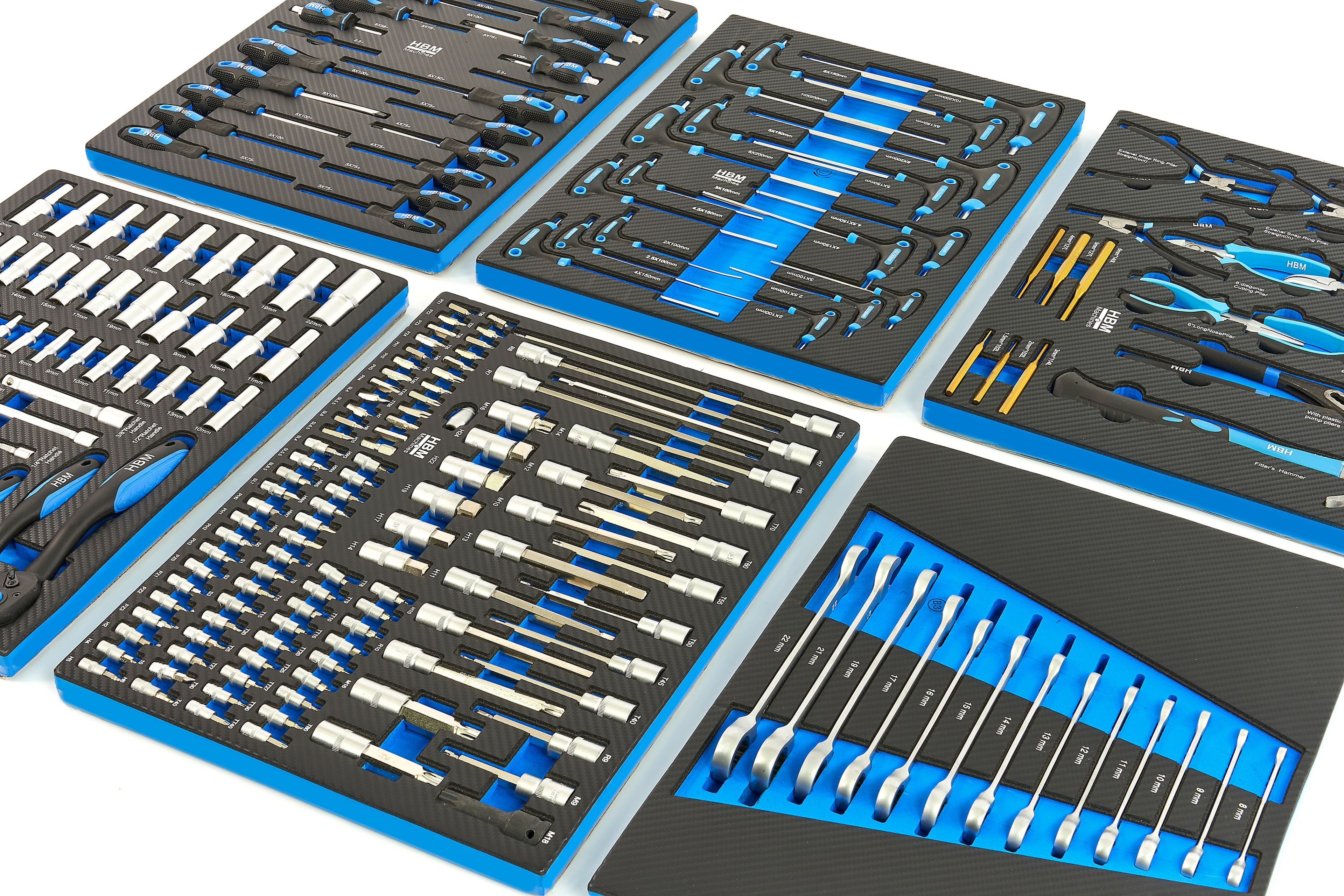 HBM inlays met gereedschapset 245-delig, voor gereedschapswagen, blauw Image 3