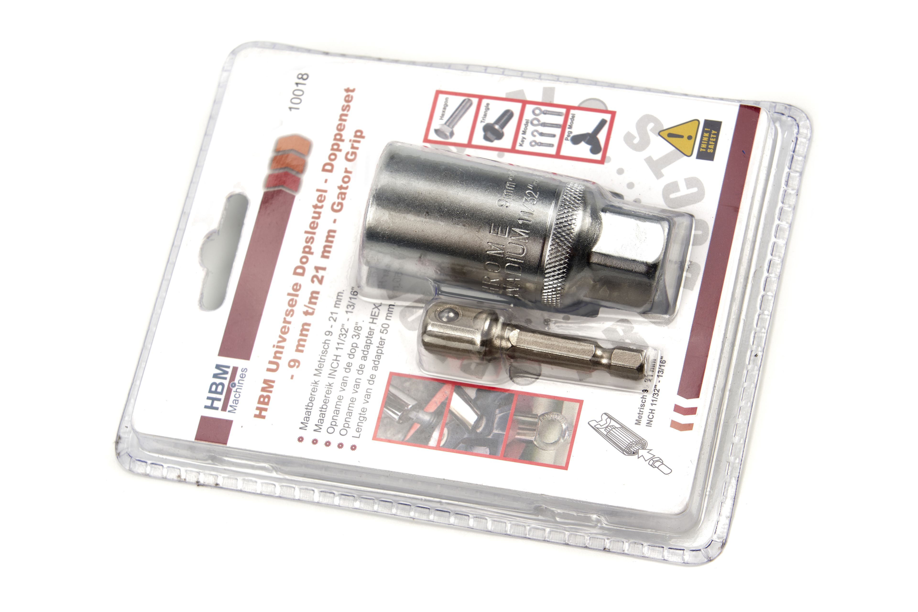 Clé à douille universelle HBM - Jeu de douilles - 9 mm à 21 mm - Gator Grip Image 6