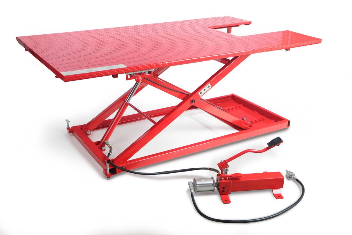 HBM Motorradhebebühne für Quad und Trike 200 x 120 cm, rot