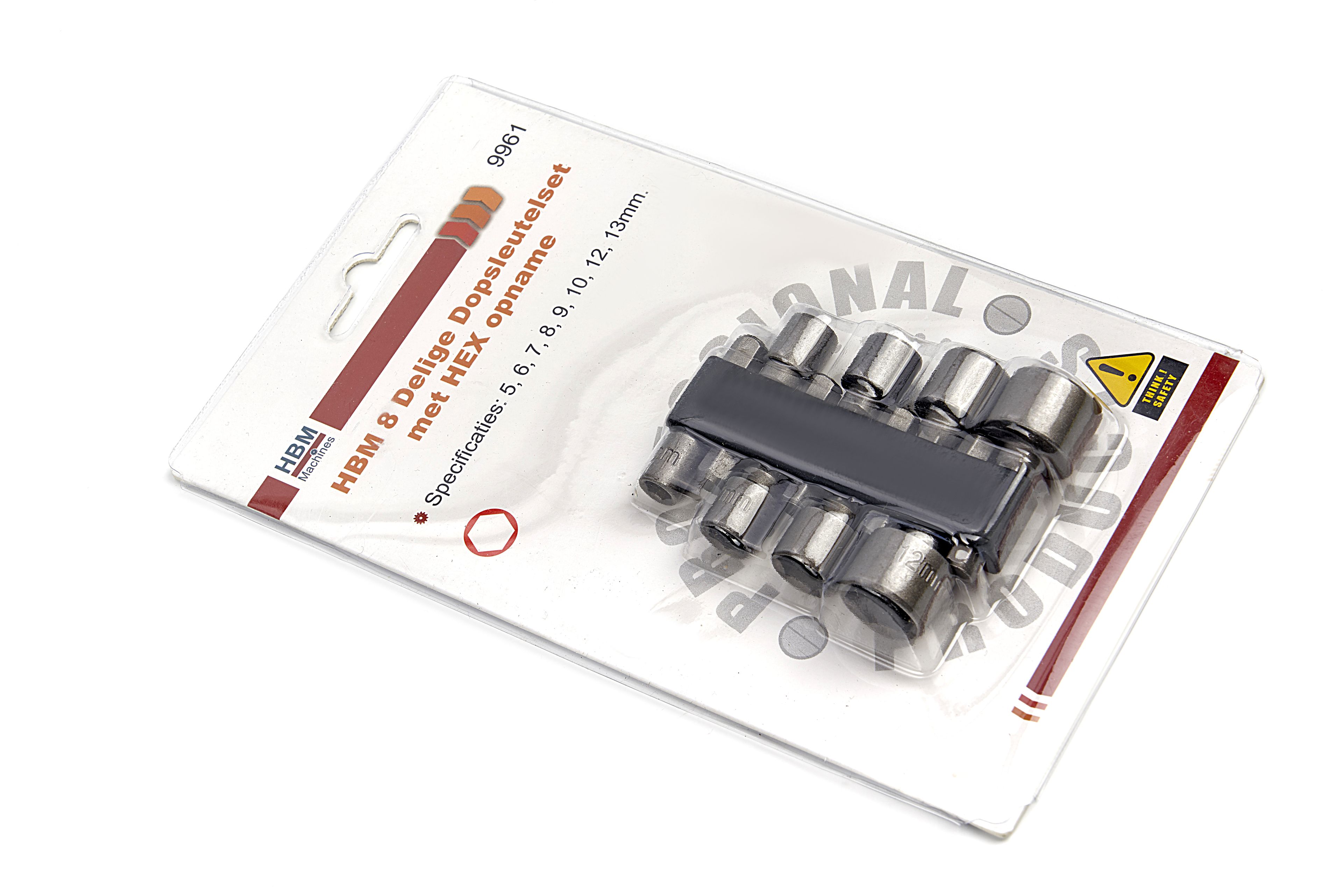 HBM 8 Delige Dopsleutelset met HEX opname Image 4