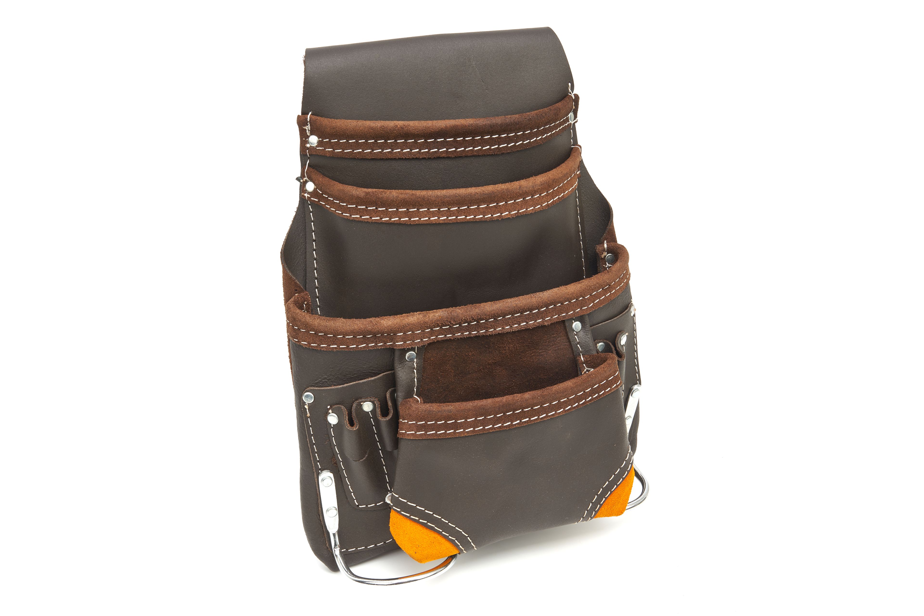 Bolsa de herramientas de cuero HBM Profesional con 10 compartimentos