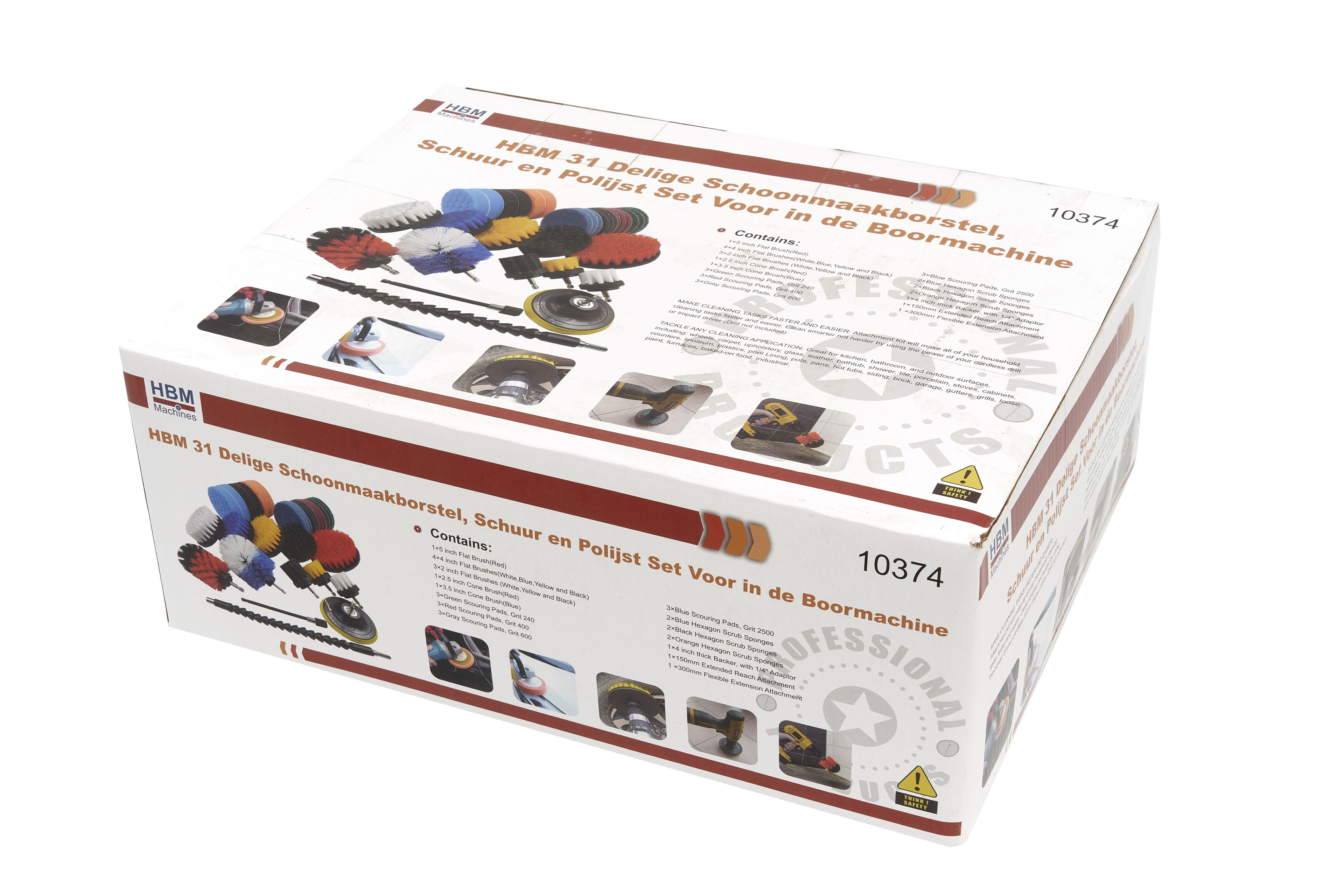 HBM Jeu de 31 pièces de brosses de nettoyage, de ponçage et de polissage pour machine à percer Image 5