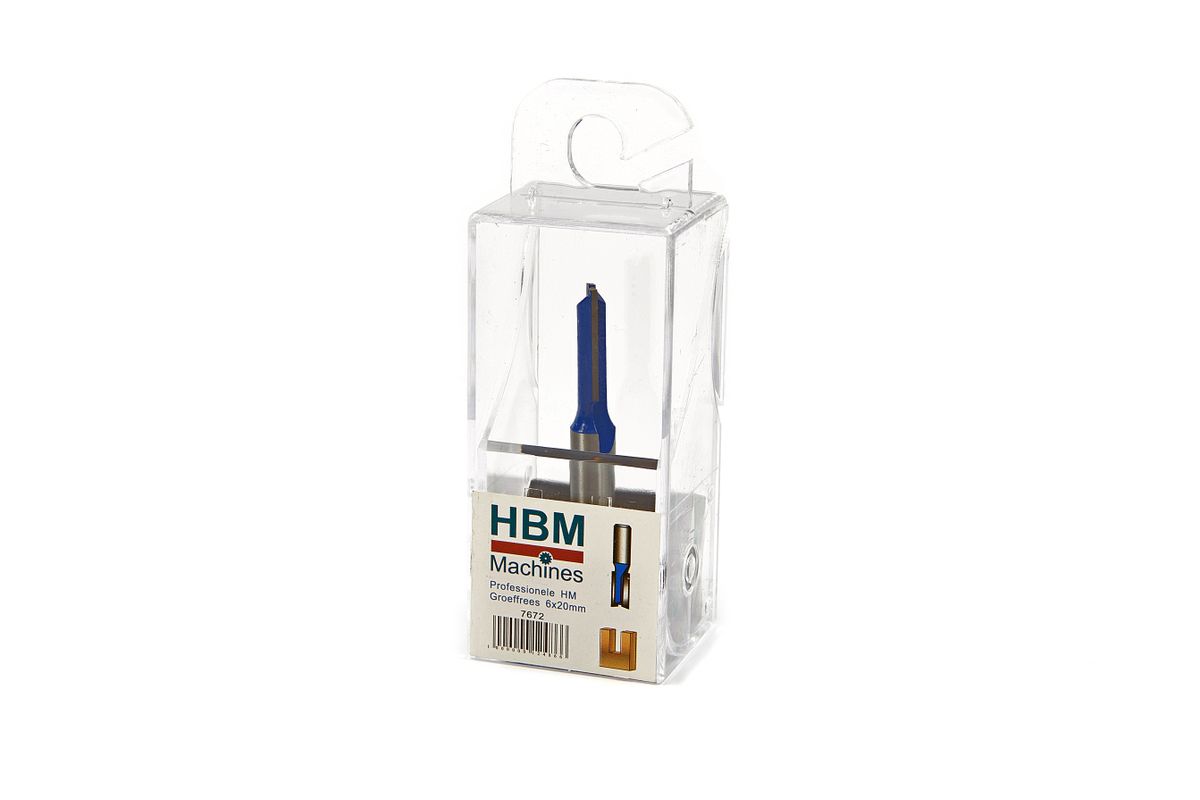Fresa de ranura HBM Profesional HM 6 x 20 mm Modelo Recto
