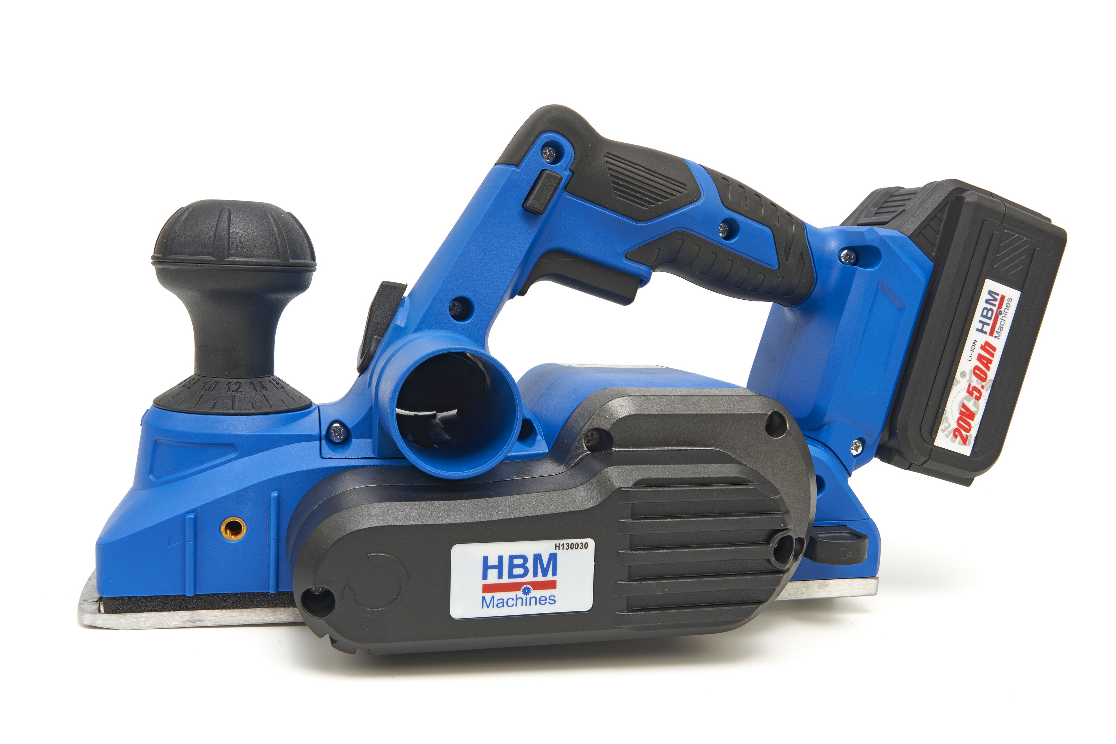 Pialla professionale HBM 20 Volt 5,0 AH Li-ion con 2 Batterie Li-ion e 2 Set di coltelli per pialla Image 4