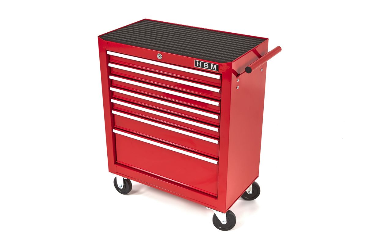 Carro de herramientas HBM 7 cajones 62 cm, rojo