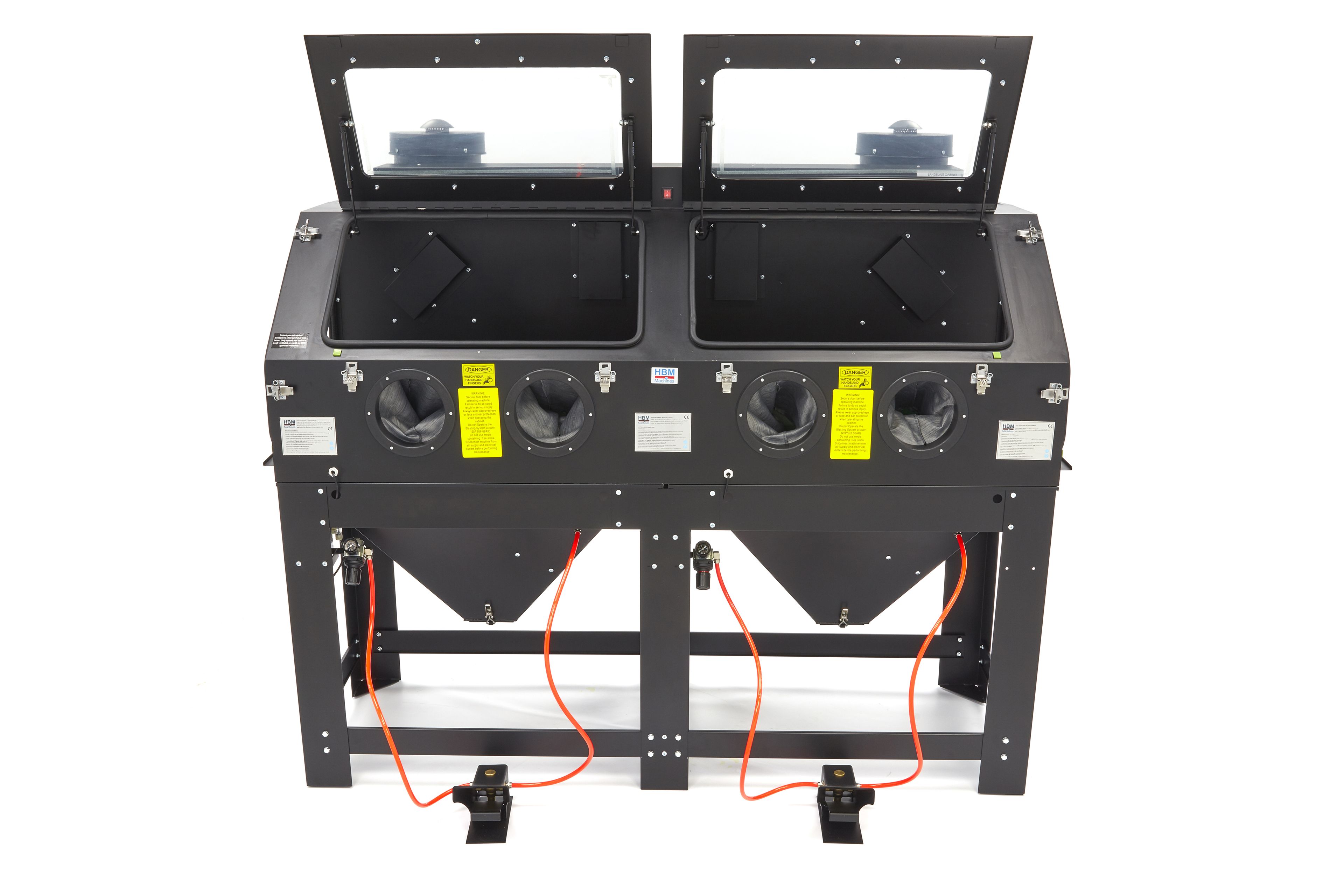Cabine de sablage double HBM SBC 880 avec 2 ventilateurs d'extraction Image 2