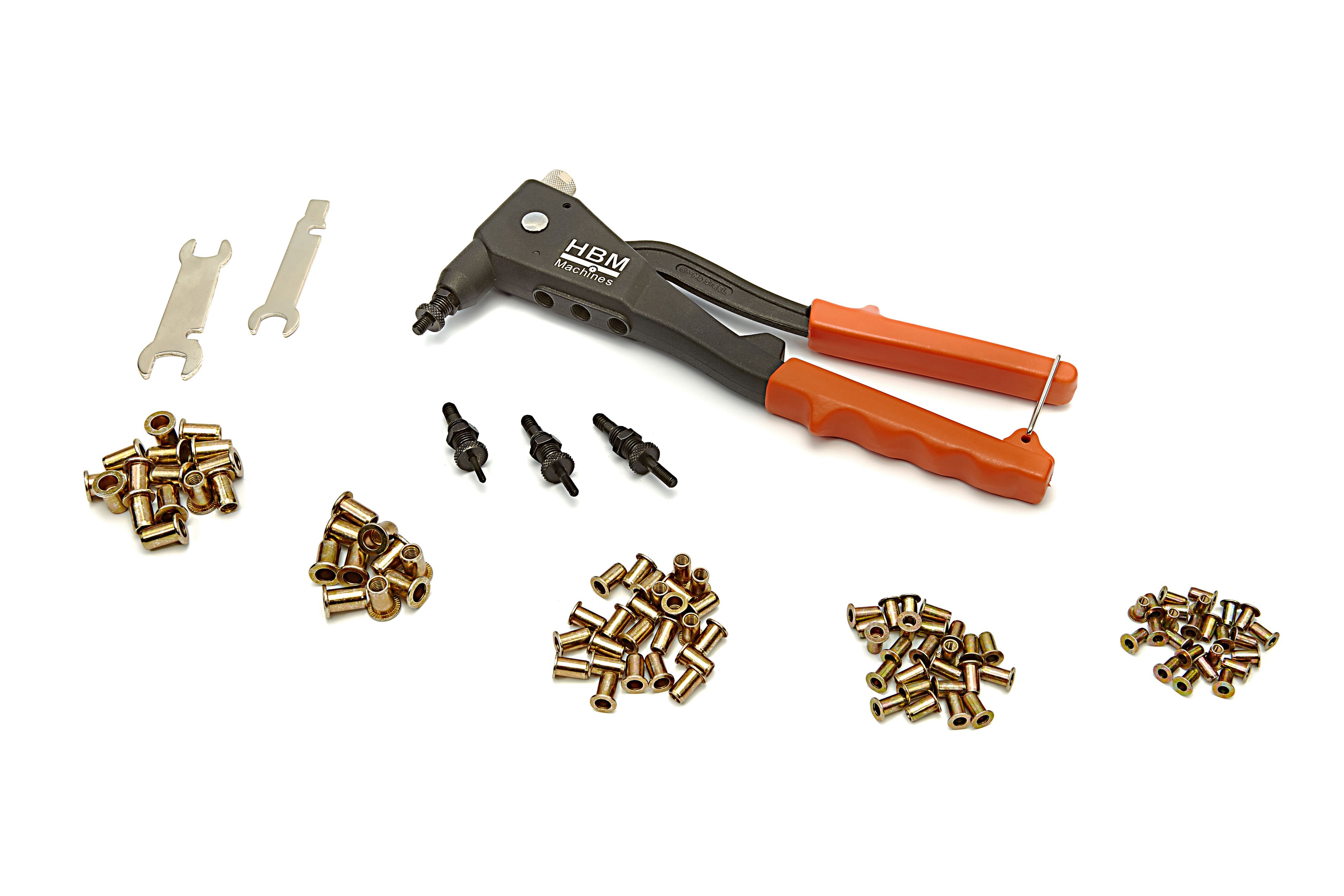 HBM Pince pour écrous borgnes professionnelle M3 - M6 avec 100 écrous borgnes en acier Image 2