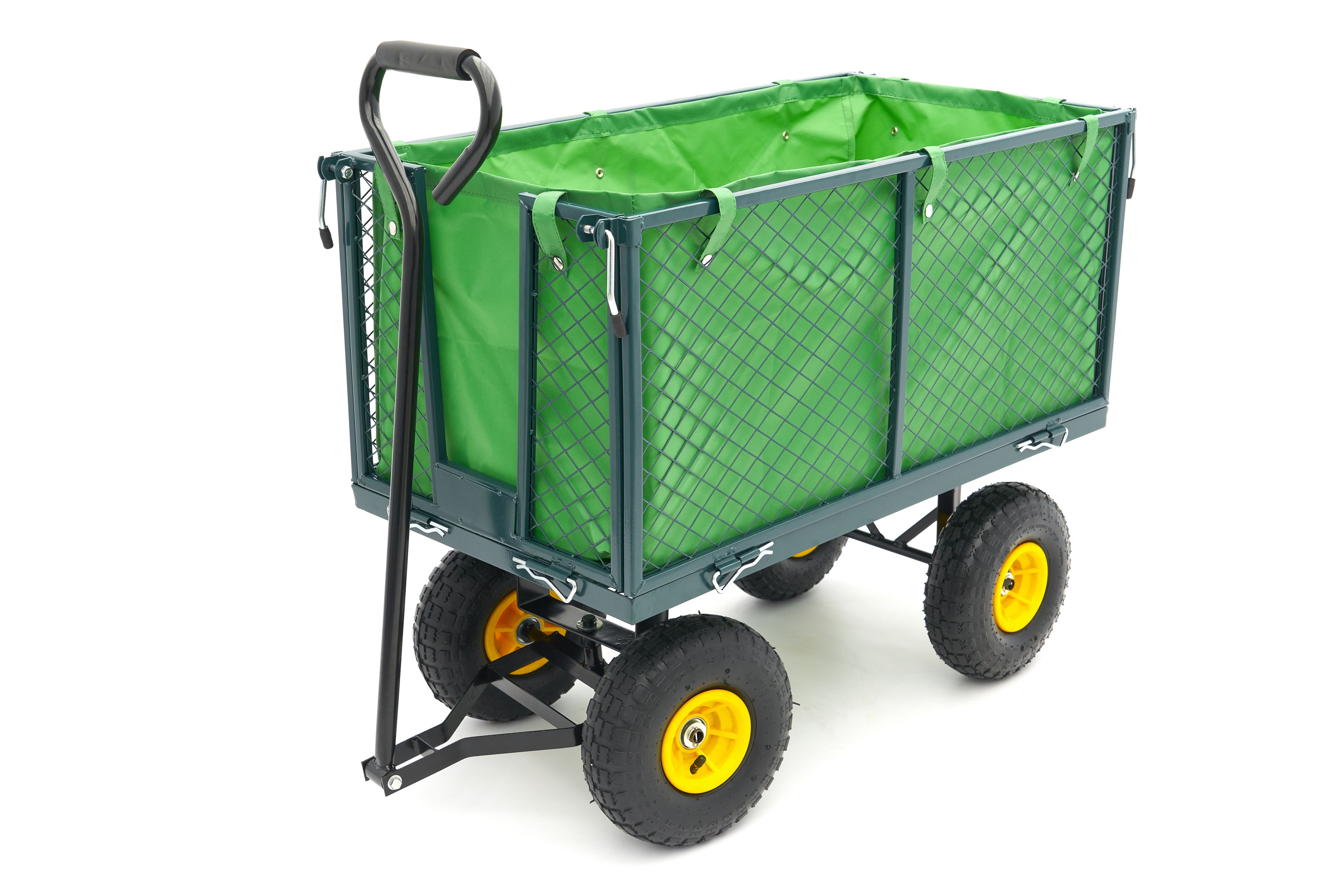 HBM Carro de arrastre de 100 kg, carro de bolardo, carro de jardín con caja de carga de 86 x 46 x 38 cm con bolsa de lona
