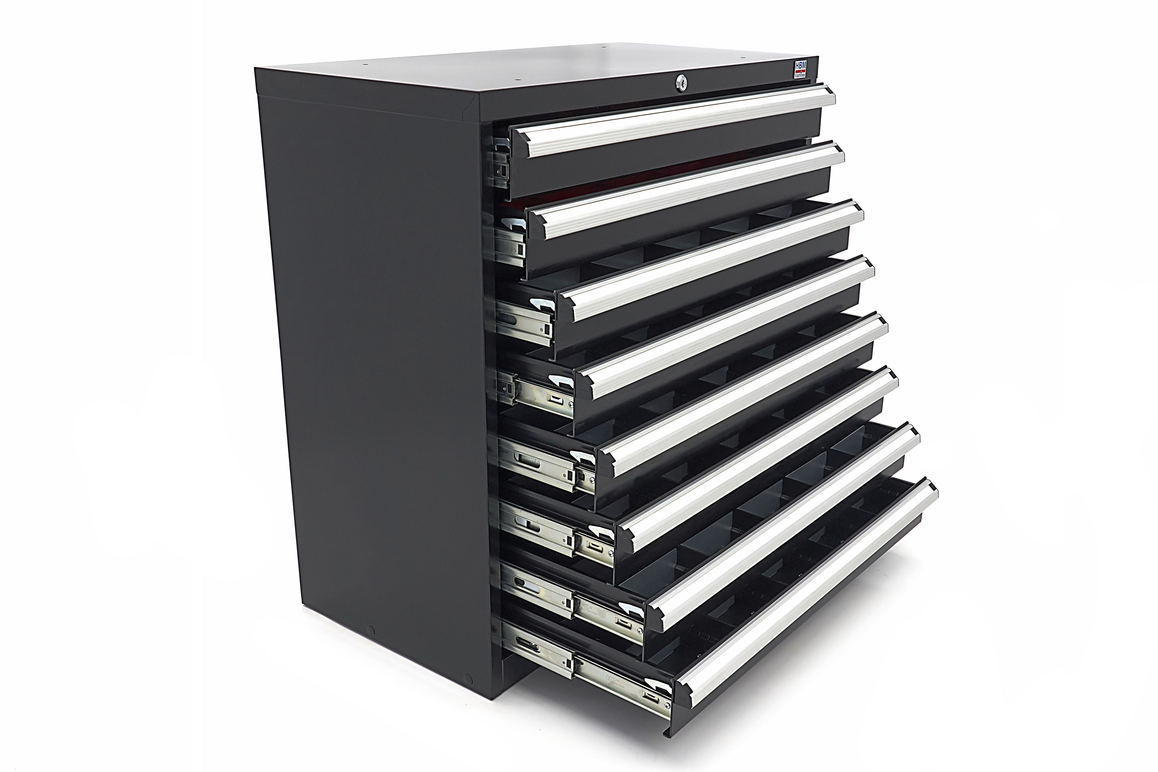 HBM 8 Schubladenschrank / Profi-Werkzeugschrank 90 x 45 x 90 cm schwarz Image 8
