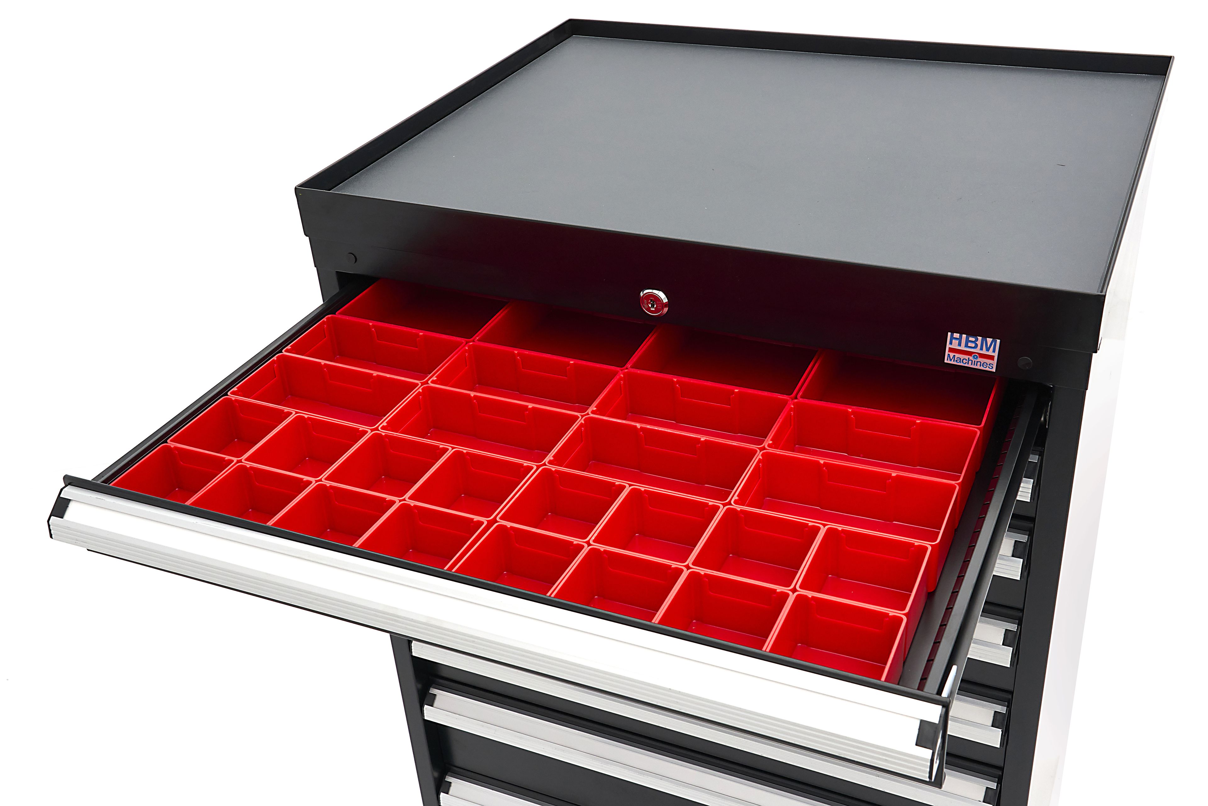 HBM Armoire à outils à 8 tiroirs 72 x 58 x 100 cm noire Image 16