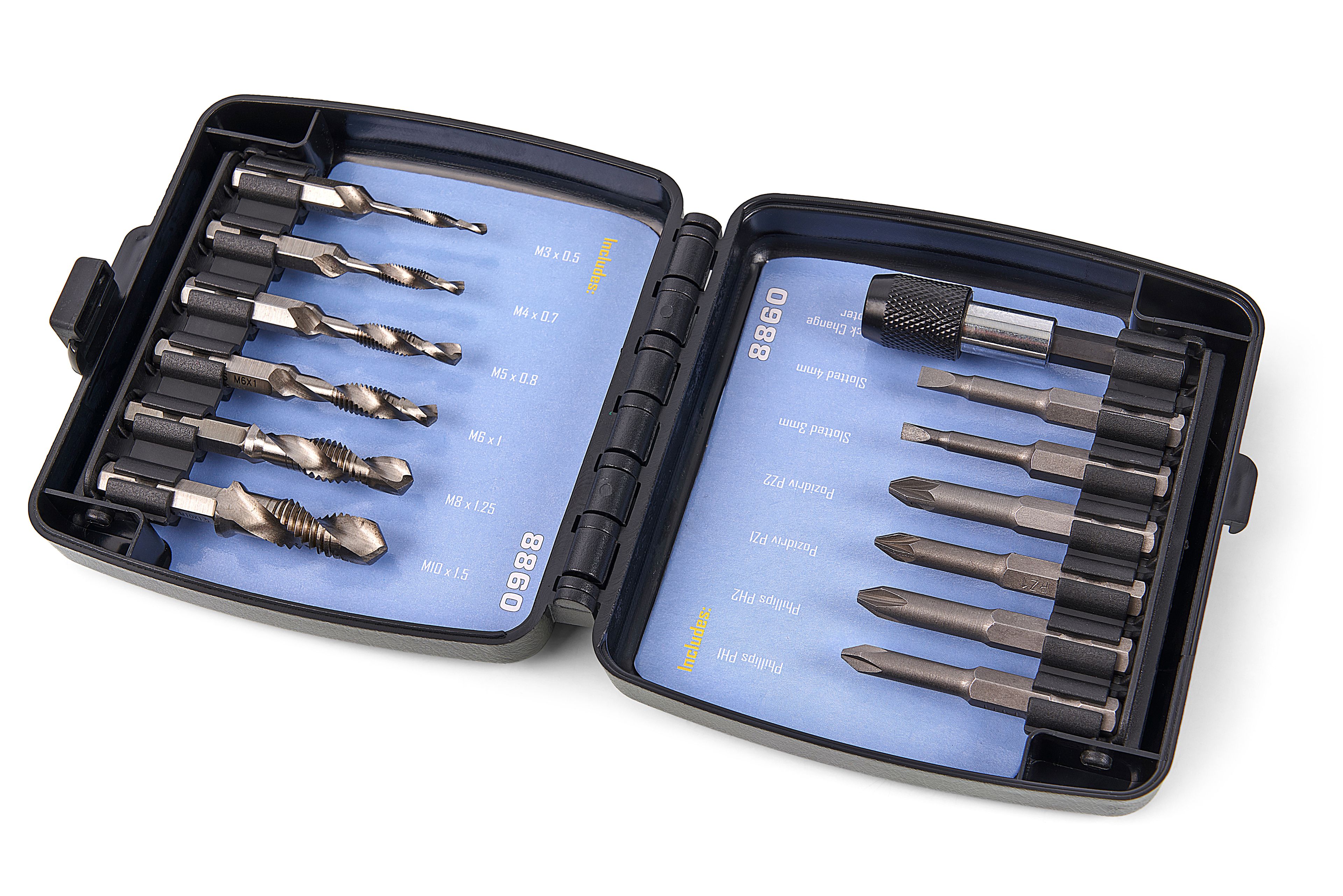 HBM Ensemble de tarauds et embouts combinés de 14 pièces avec porte-embouts Image 3