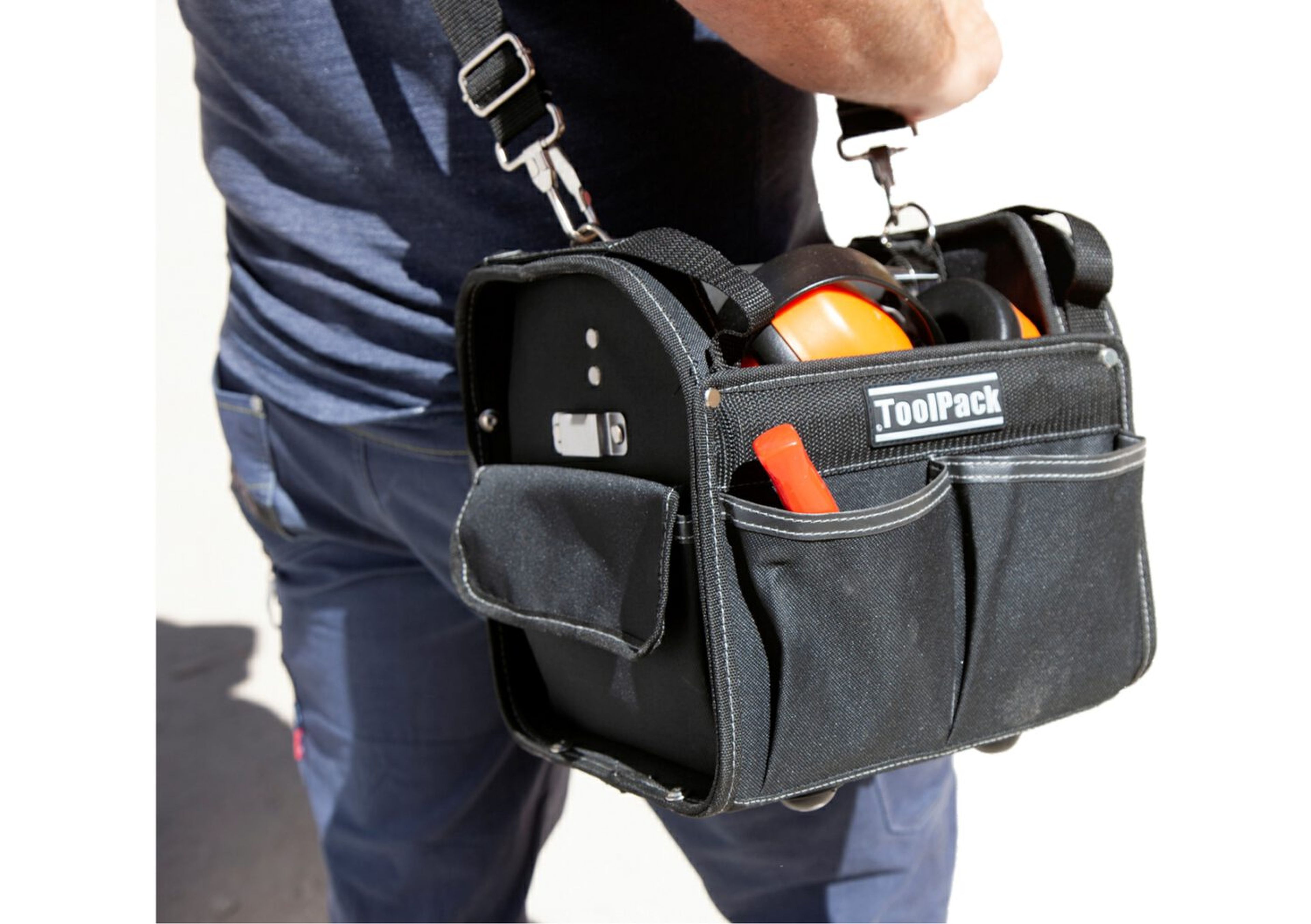 ToolPack Compacte Gereedschapstas, Vierkant Model, Metalen Draaghendel Met Anti-slip Greep, Verstelbare Draagriem Image 3