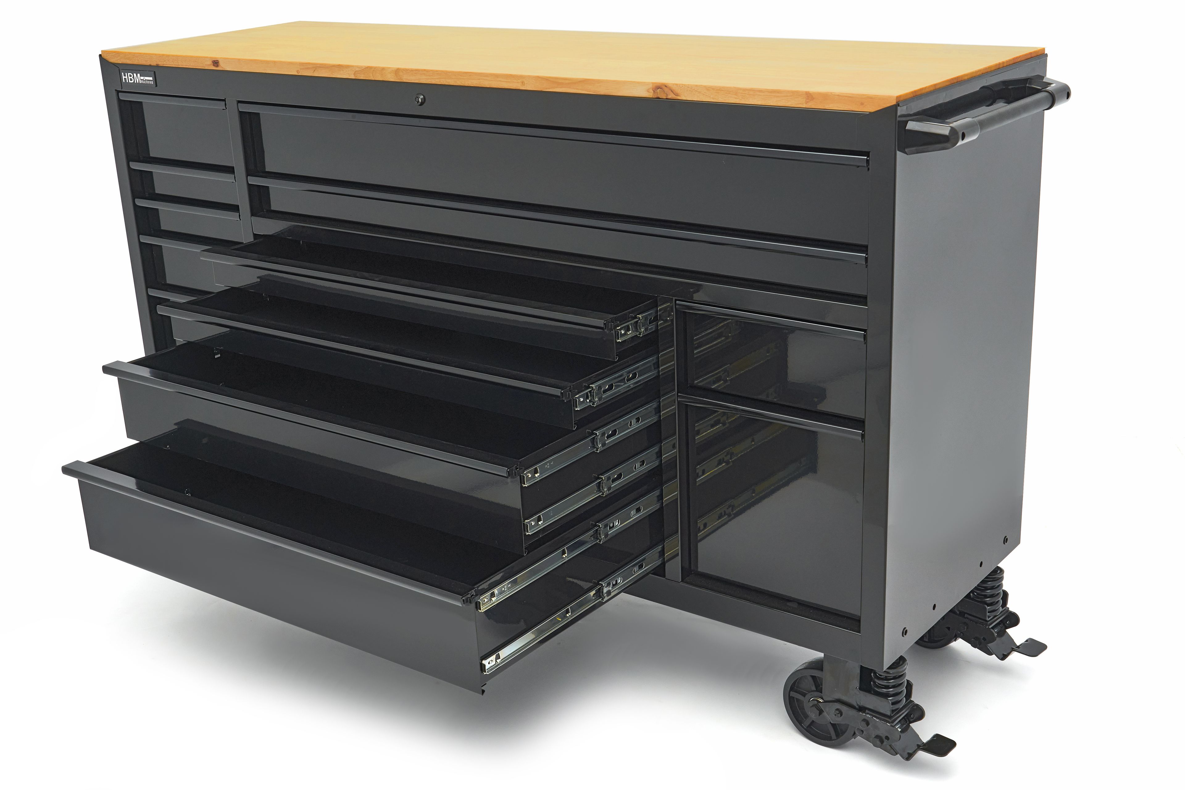 HBM gereedschapswagen, 14 laden, 182 cm, zwart Image 7